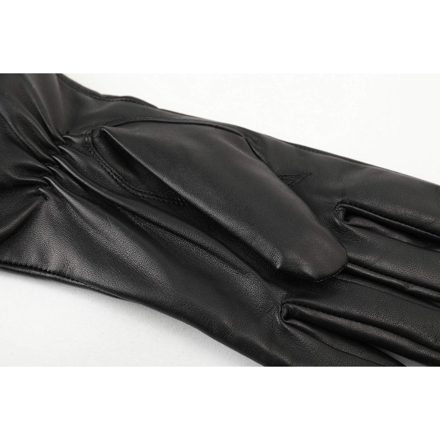 Guantes de Cuero ZLUXURQ para Hombre - Forro de Cachemira