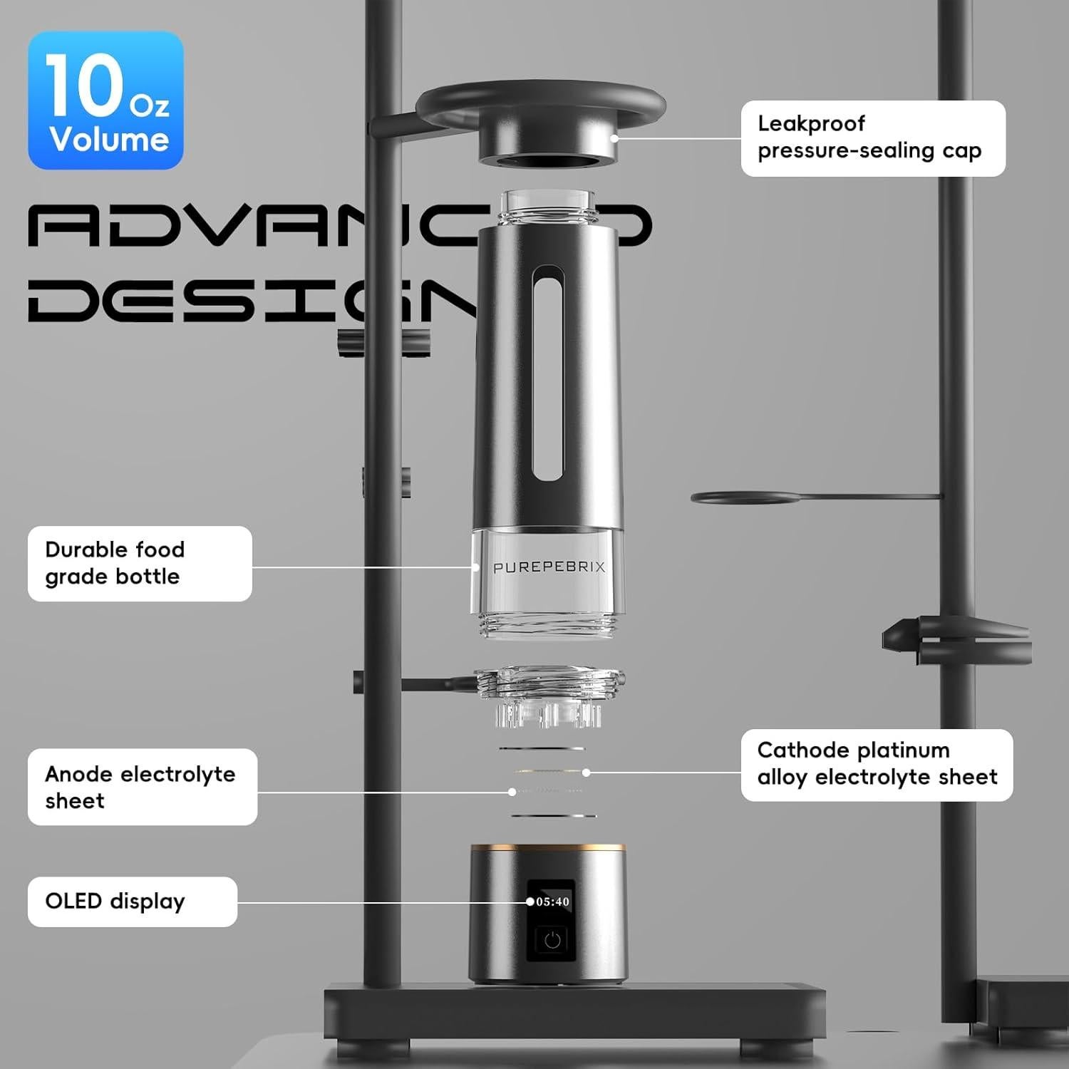 Generador de Agua de Hidrógeno PUREPEBRIX H8000 - 8160 PPB