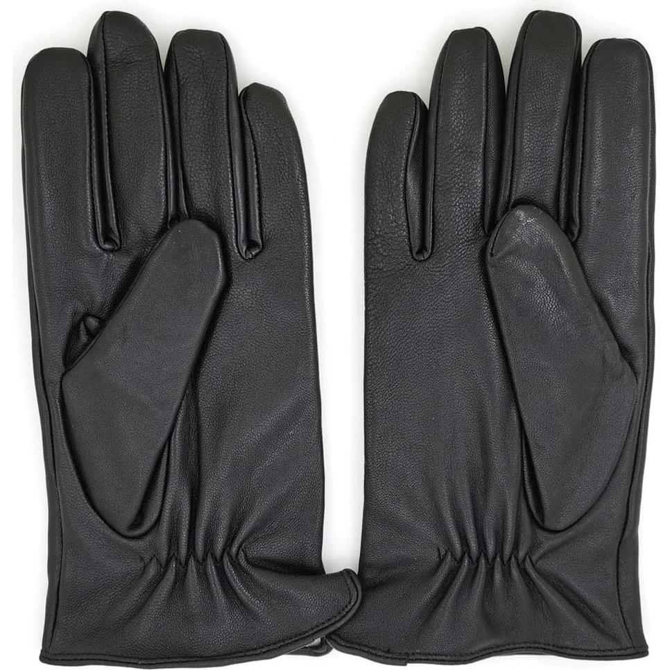 Guantes de Cuero ZLUXURQ para Hombre - Forro de Cachemira