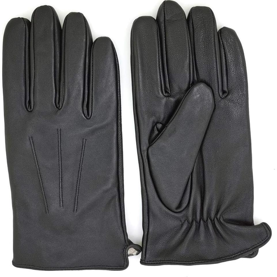 Guantes de Cuero ZLUXURQ para Hombre - Forro de Cachemira