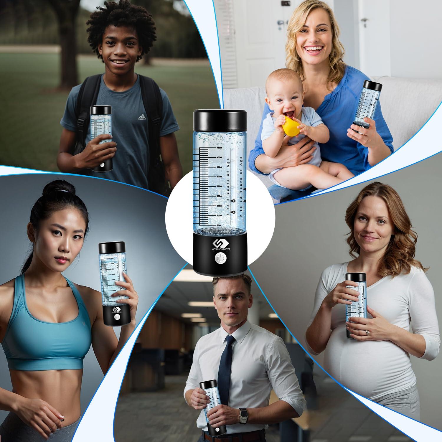 Botella de Agua de Hidrógeno KosmoKnott 3500 ppb Portátil