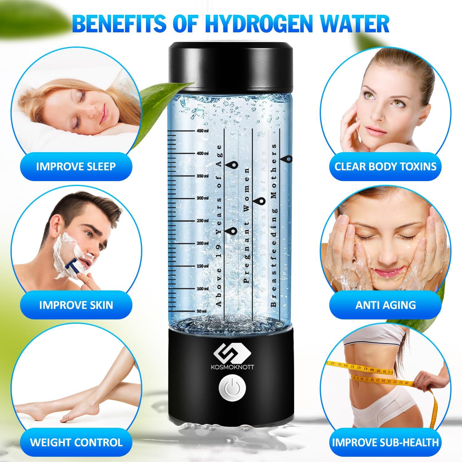 Botella de Agua de Hidrógeno KosmoKnott 3500 ppb Portátil