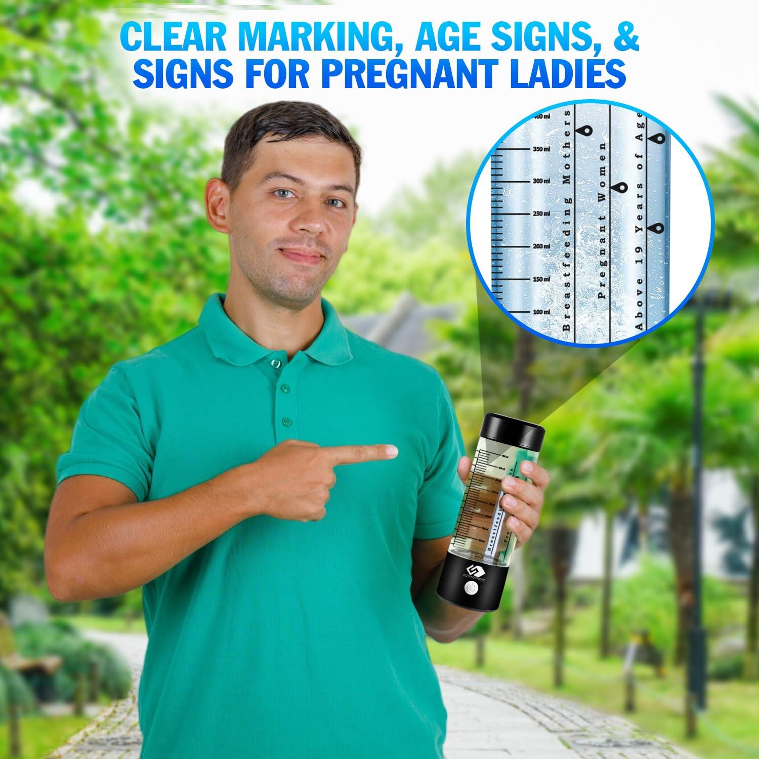 Botella de Agua de Hidrógeno KosmoKnott 3500 ppb Portátil