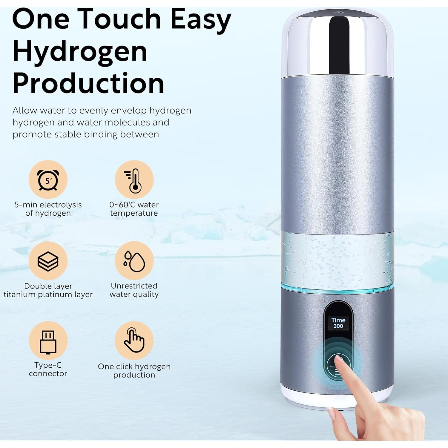 Botella de Agua de Hidrógeno Yixuan 8oz con Pantalla LED