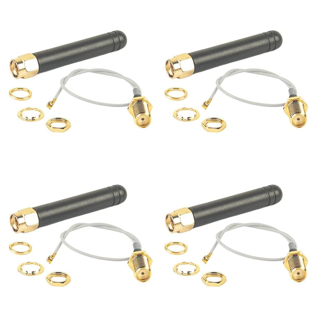 Antena LoRa 915MHz 2dBi DIYmalls con Conector SMA - Paquete de 4