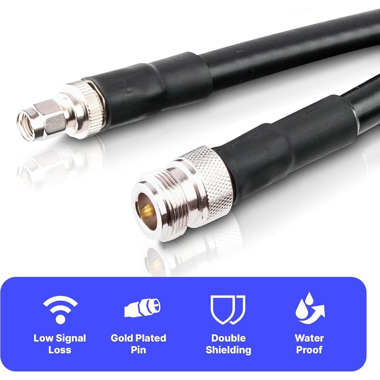 Cable Coaxial Raigen-400 7.62m N-Hembra a RP-SMA-Macho