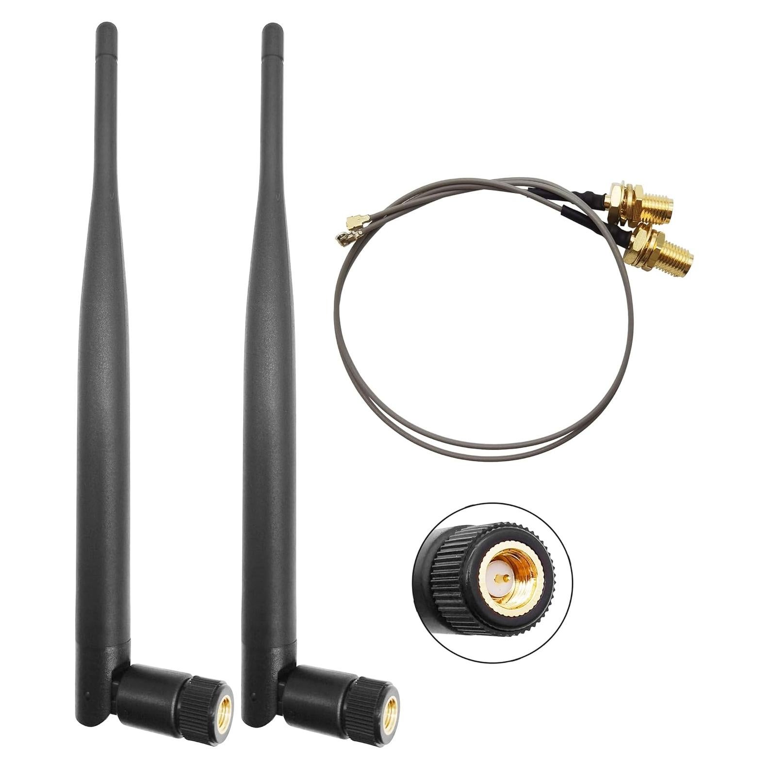 Antena LoRa 915MHz Tenmory 3dBi Omni + 2 Cables IPX 15cm