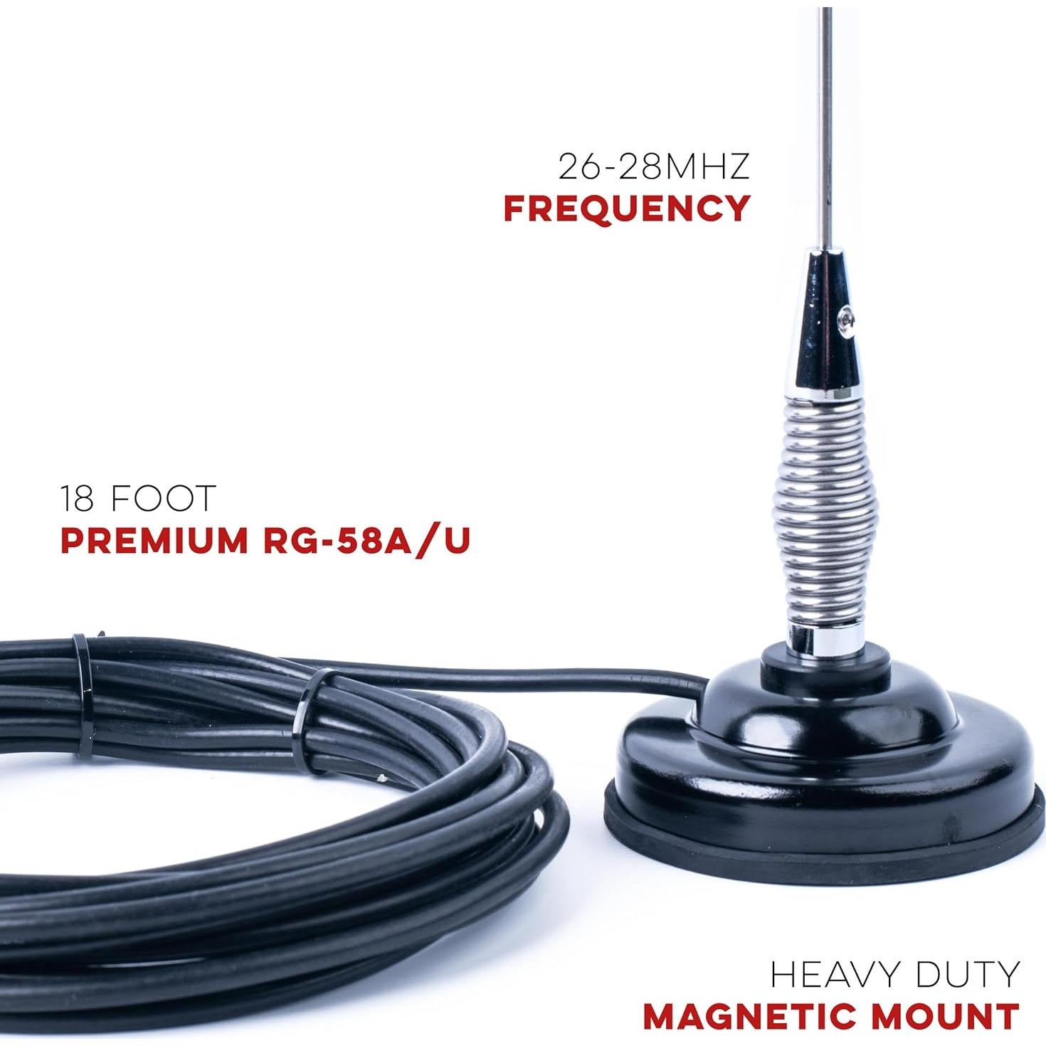 Antena CB Nagoya CB-72 71 cm con Montaje Magnético y Cable 5.5 m