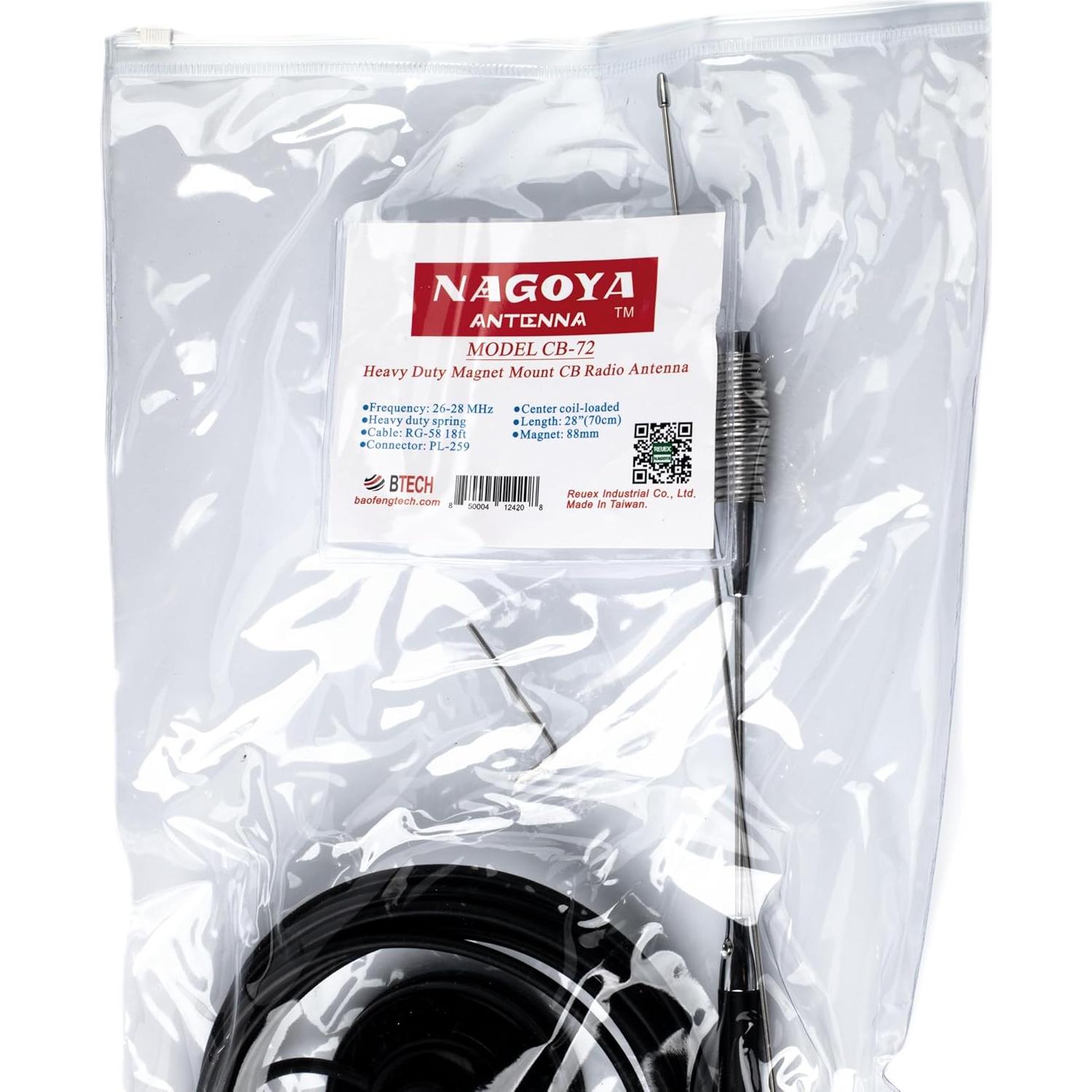 Antena CB Nagoya CB-72 71 cm con Montaje Magnético y Cable 5.5 m