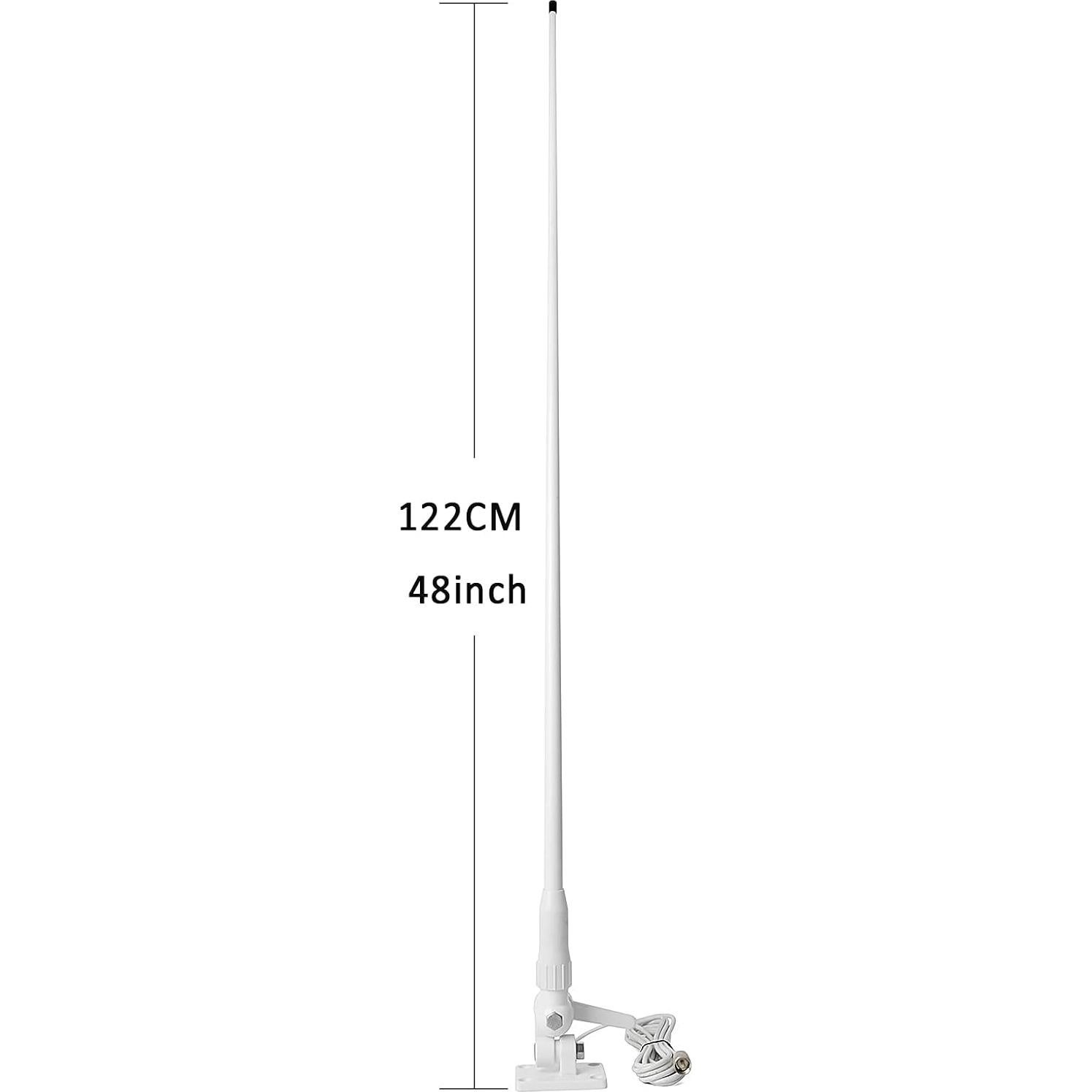 Antena Marina VHF HYS 3DBI 110cm Impermeable con Cable 7m