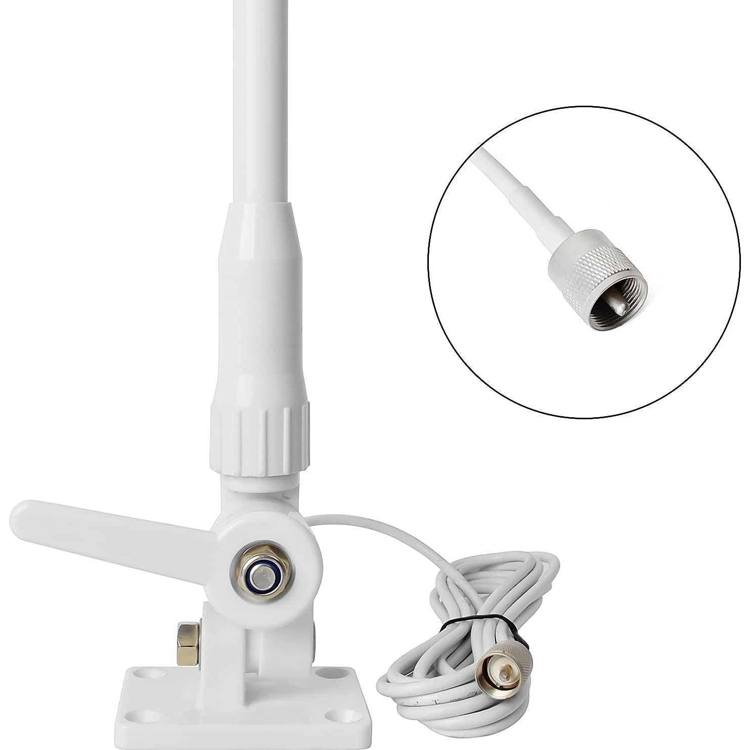 Antena Marina VHF HYS 3DBI 110cm Impermeable con Cable 7m