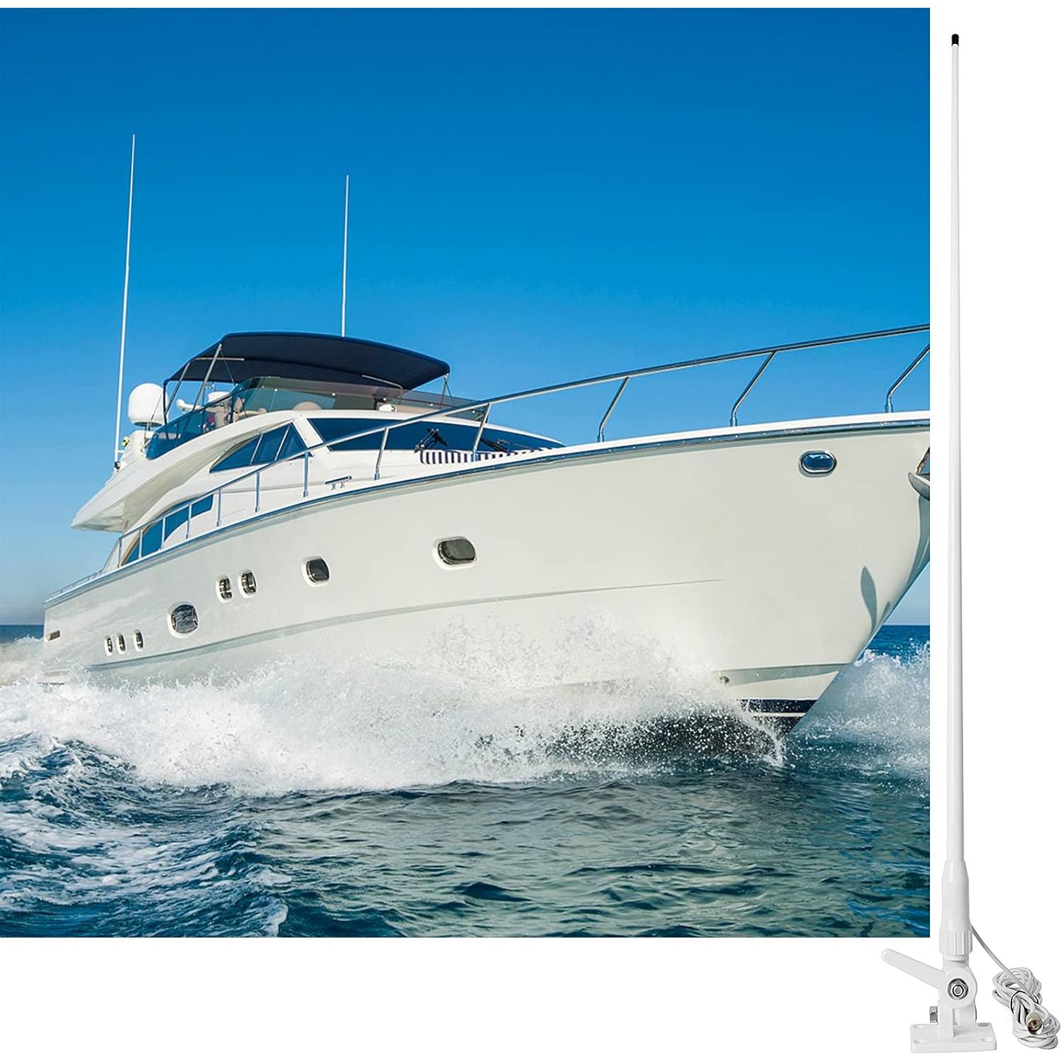 Antena Marina VHF HYS 3DBI 110cm Impermeable con Cable 7m