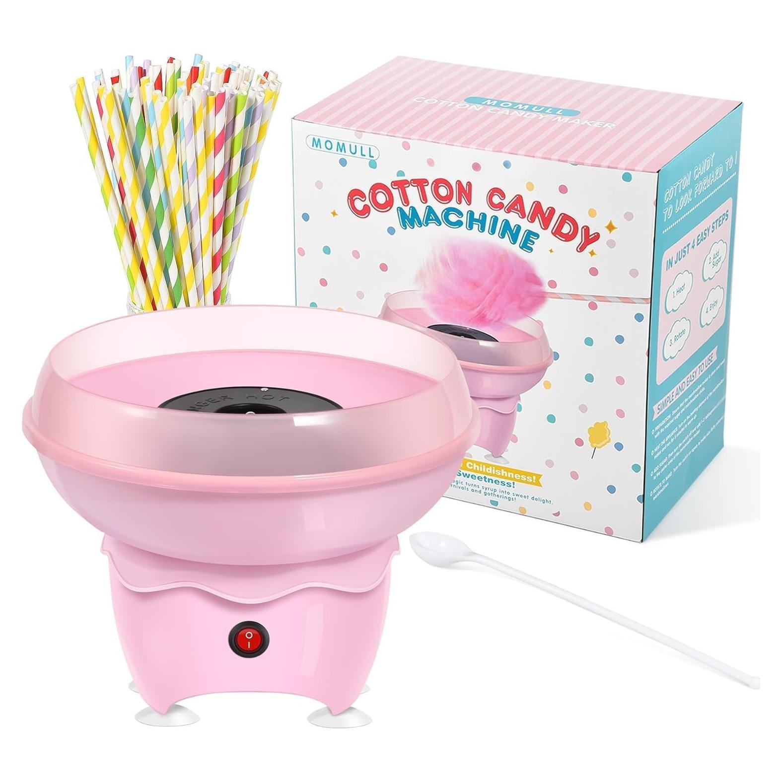 Máquina de Algodón de Azúcar MOMULL Rosa con 25 Palitos