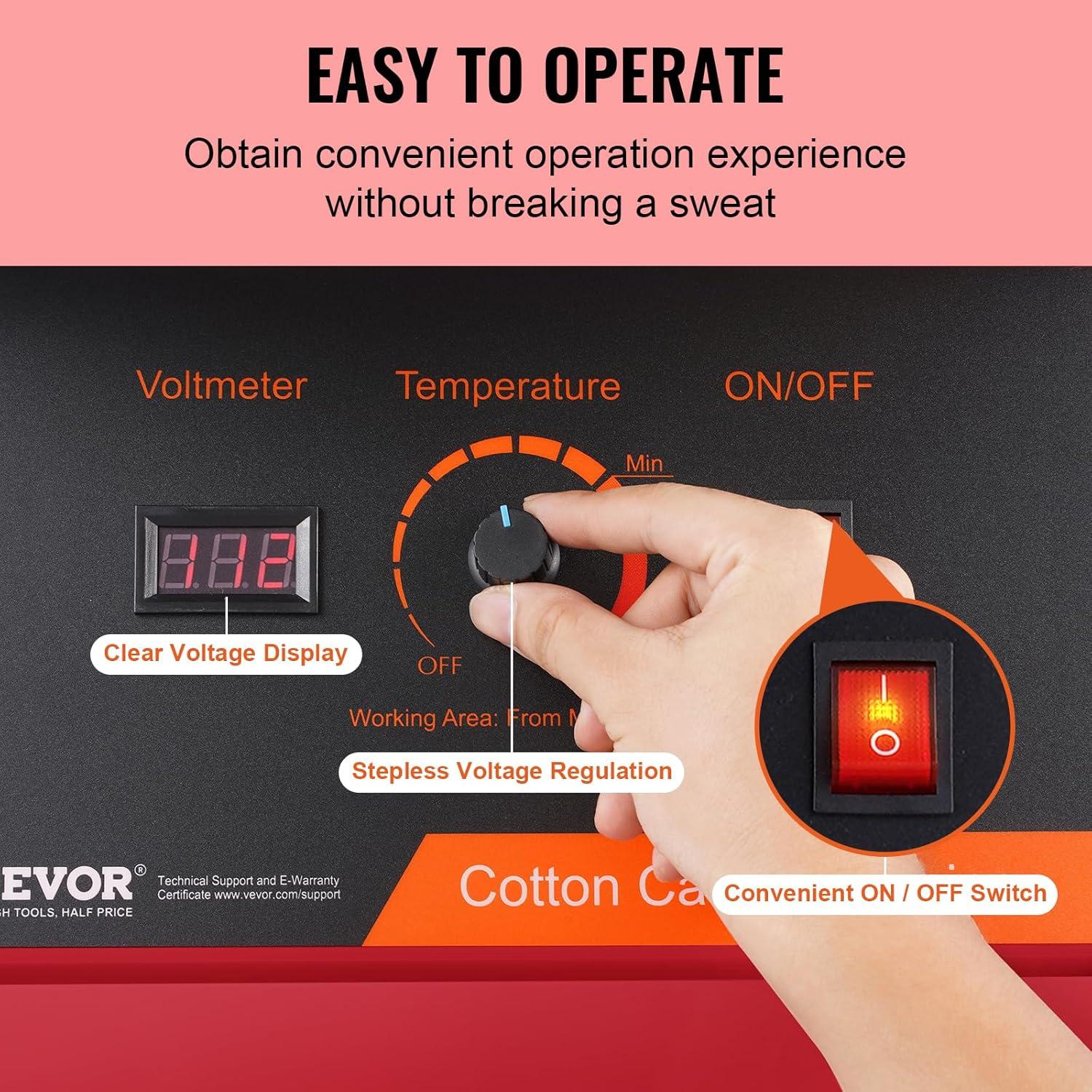 Máquina de Algodón de Azúcar VEVOR 1000W con Tazón Inoxidable