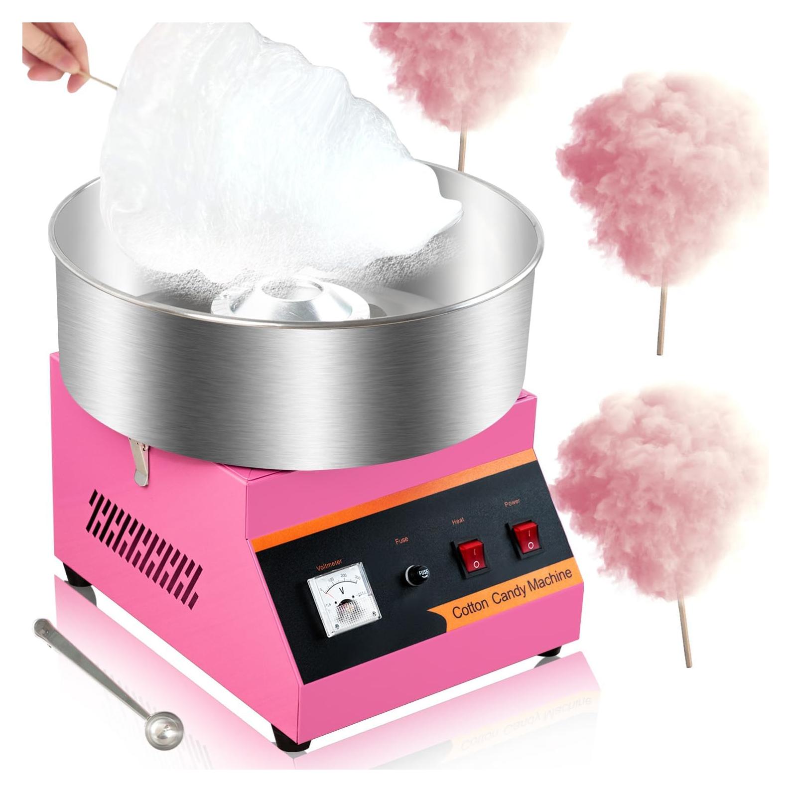 Máquina de Algodón de Azúcar AEYDJXMER Rosa 1000W 38.6cm