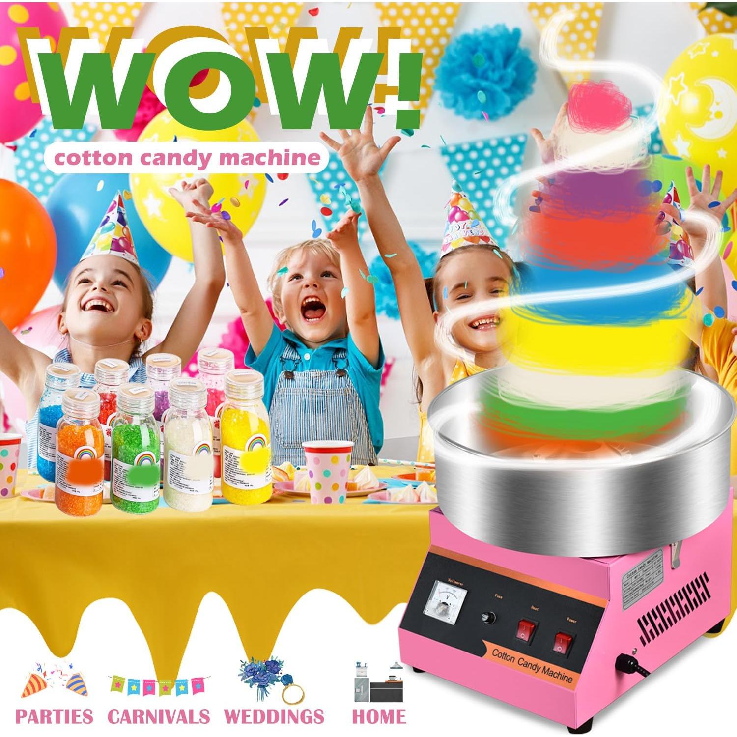 Máquina de Algodón de Azúcar AEYDJXMER Rosa 1000W 38.6cm