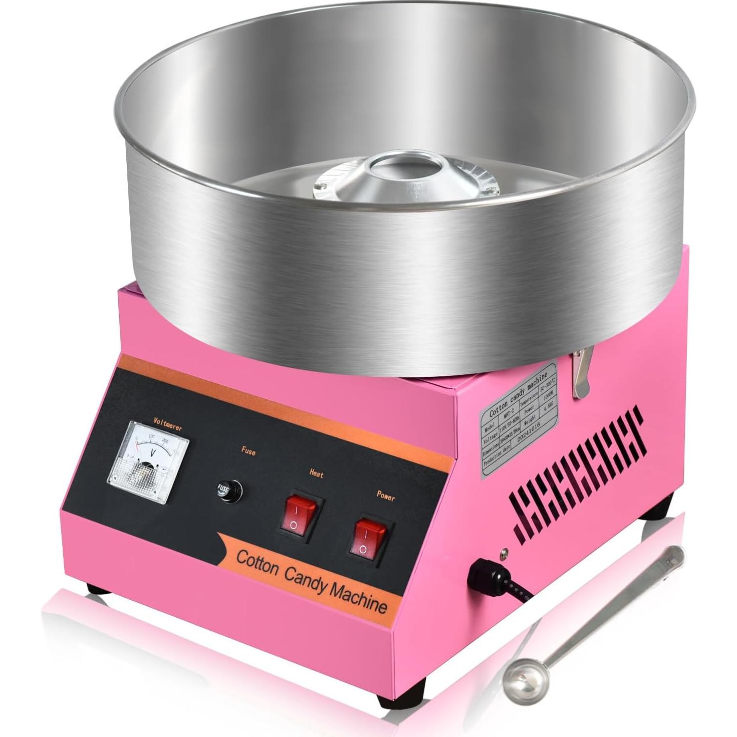 Máquina de Algodón de Azúcar AEYDJXMER Rosa 1000W 38.6cm