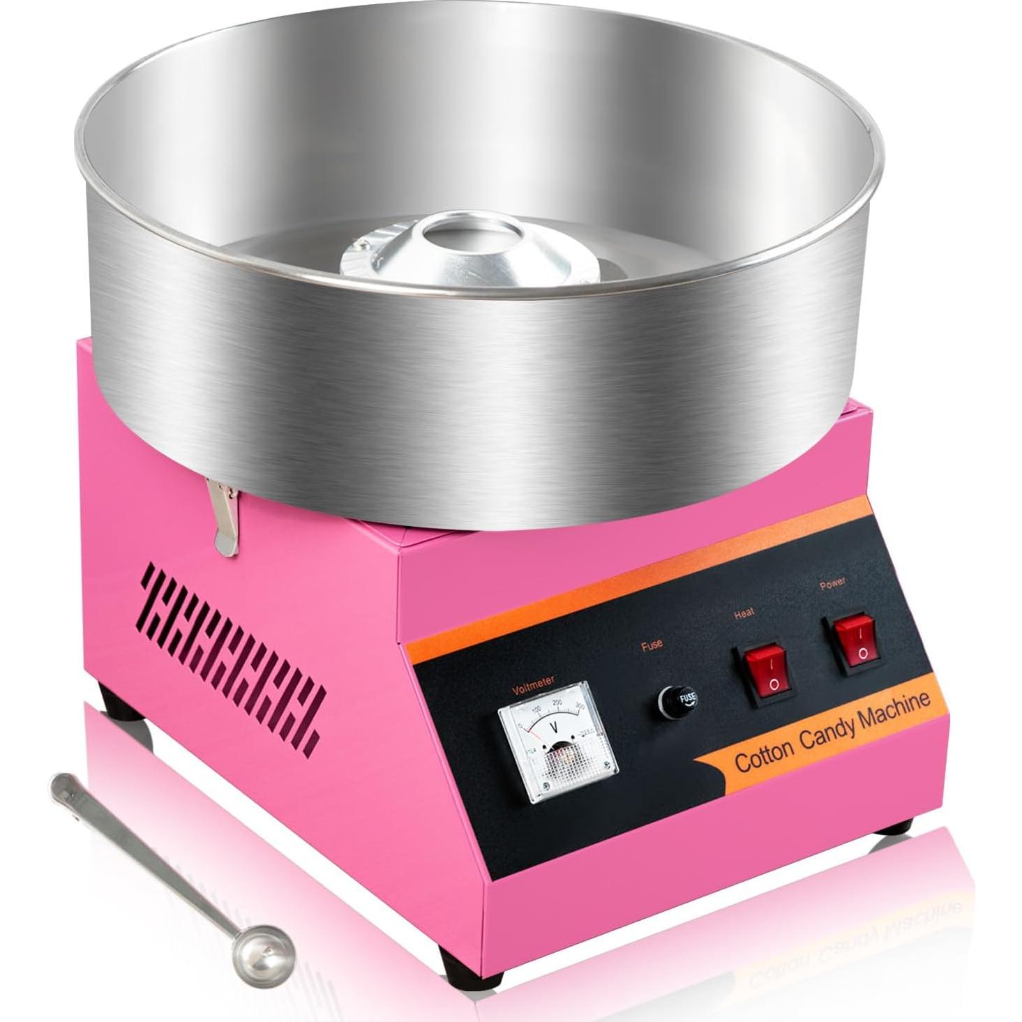 Máquina de Algodón de Azúcar AEYDJXMER Rosa 1000W 38.6cm