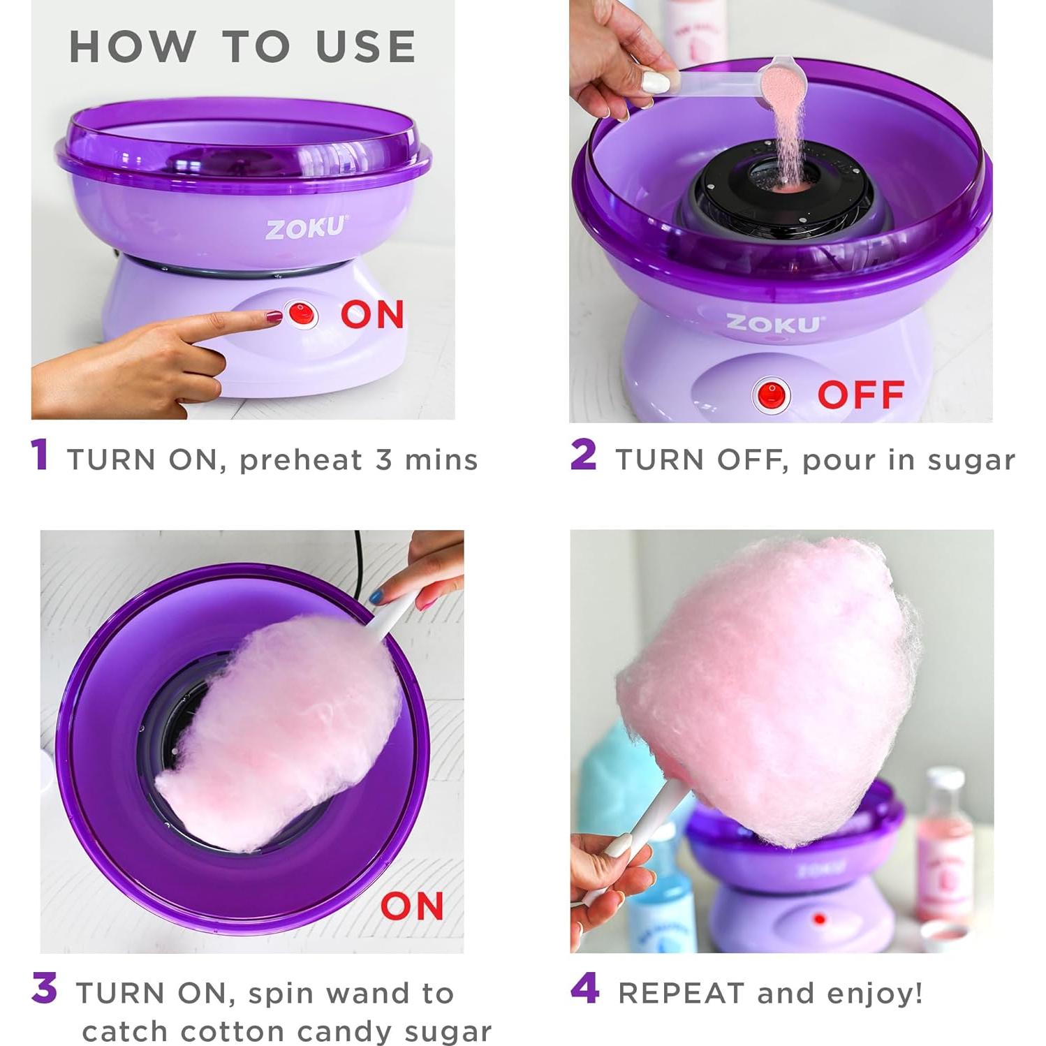 Hacedor de Algodón de Azúcar ZOKU con 10 Conos - 1.3 kg