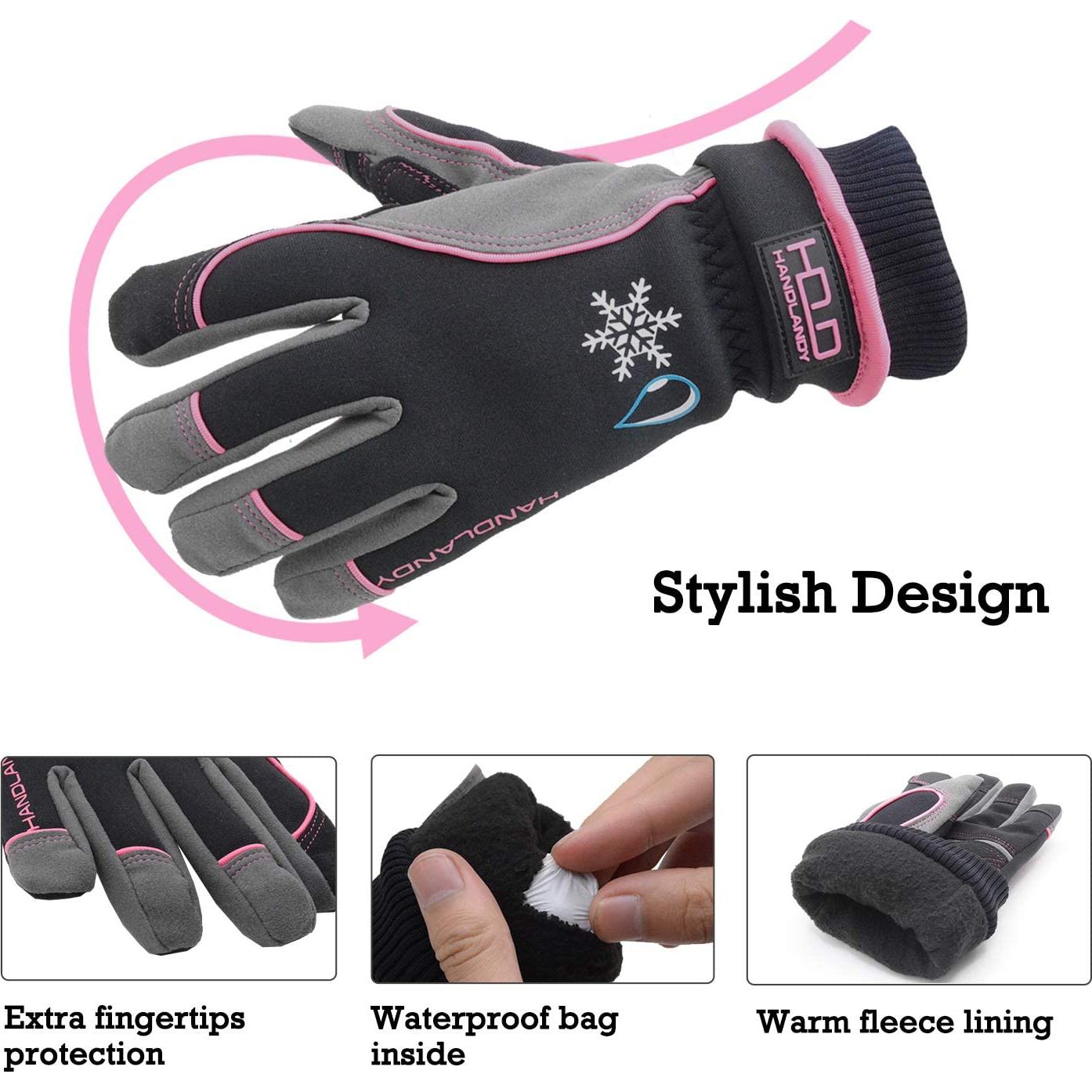 Guantes de Trabajo Impermeables Handlandy Térmicos Rosa
