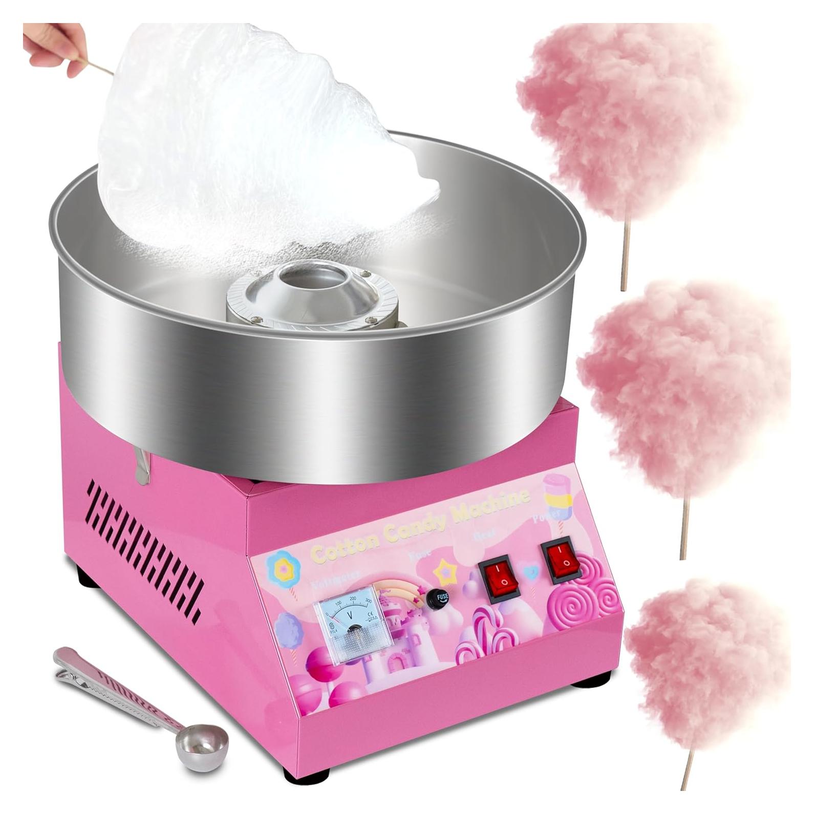 Máquina de Algodón de Azúcar Comercial 1000W Acero Inoxidable