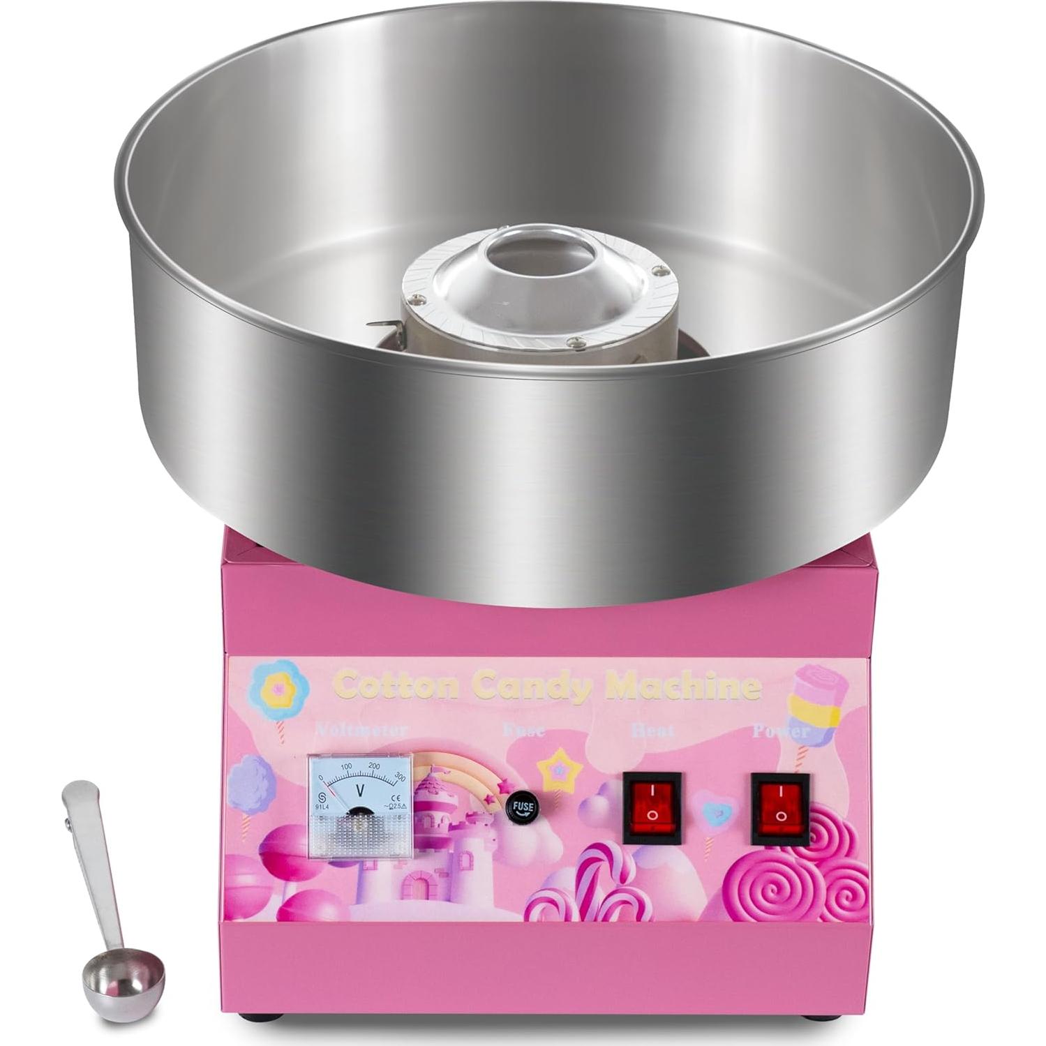 Máquina de Algodón de Azúcar Comercial 1000W Acero Inoxidable