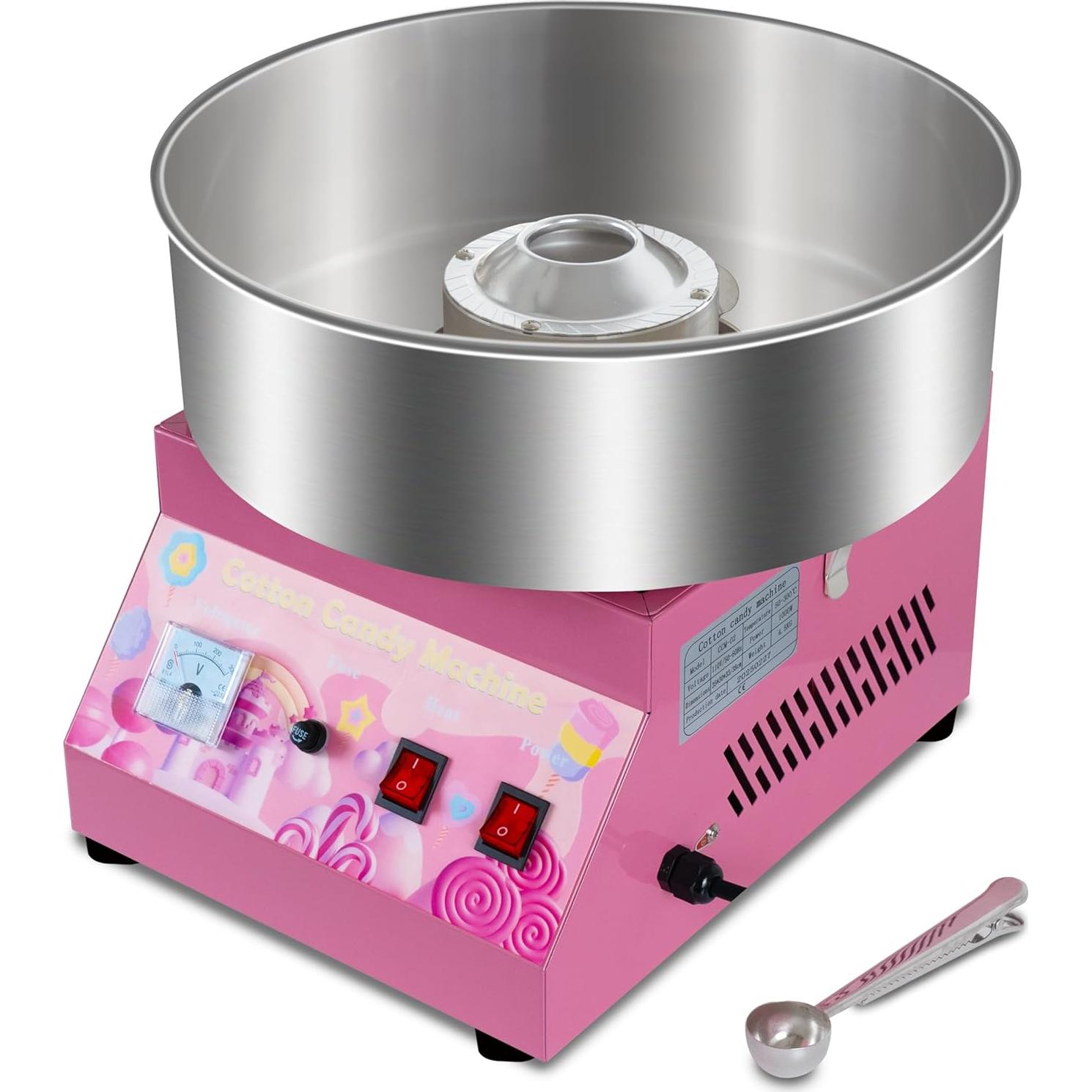 Máquina de Algodón de Azúcar Comercial 1000W Acero Inoxidable