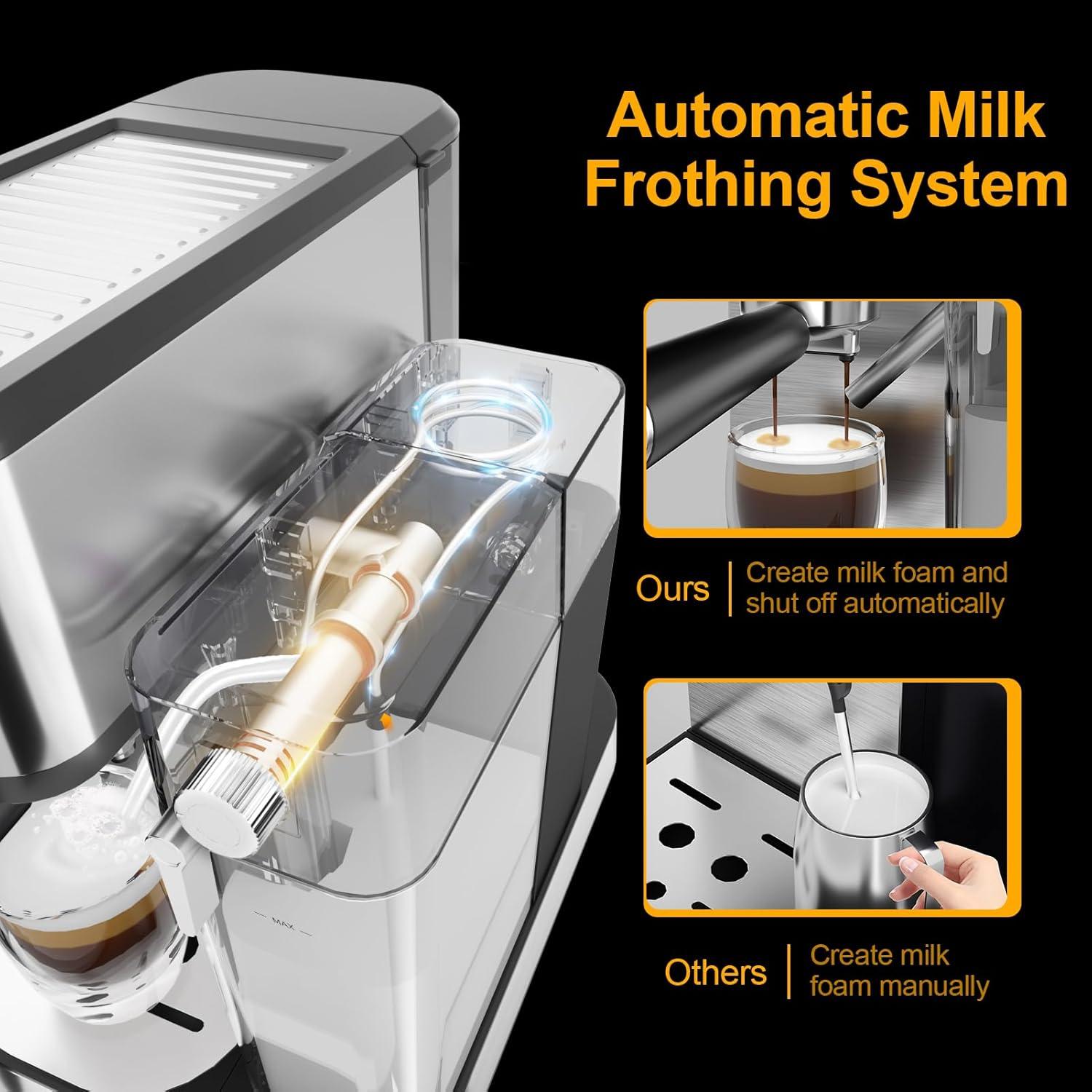 Máquina de Espresso DiDimo CM-BT 20 BAR con Espumador 1L