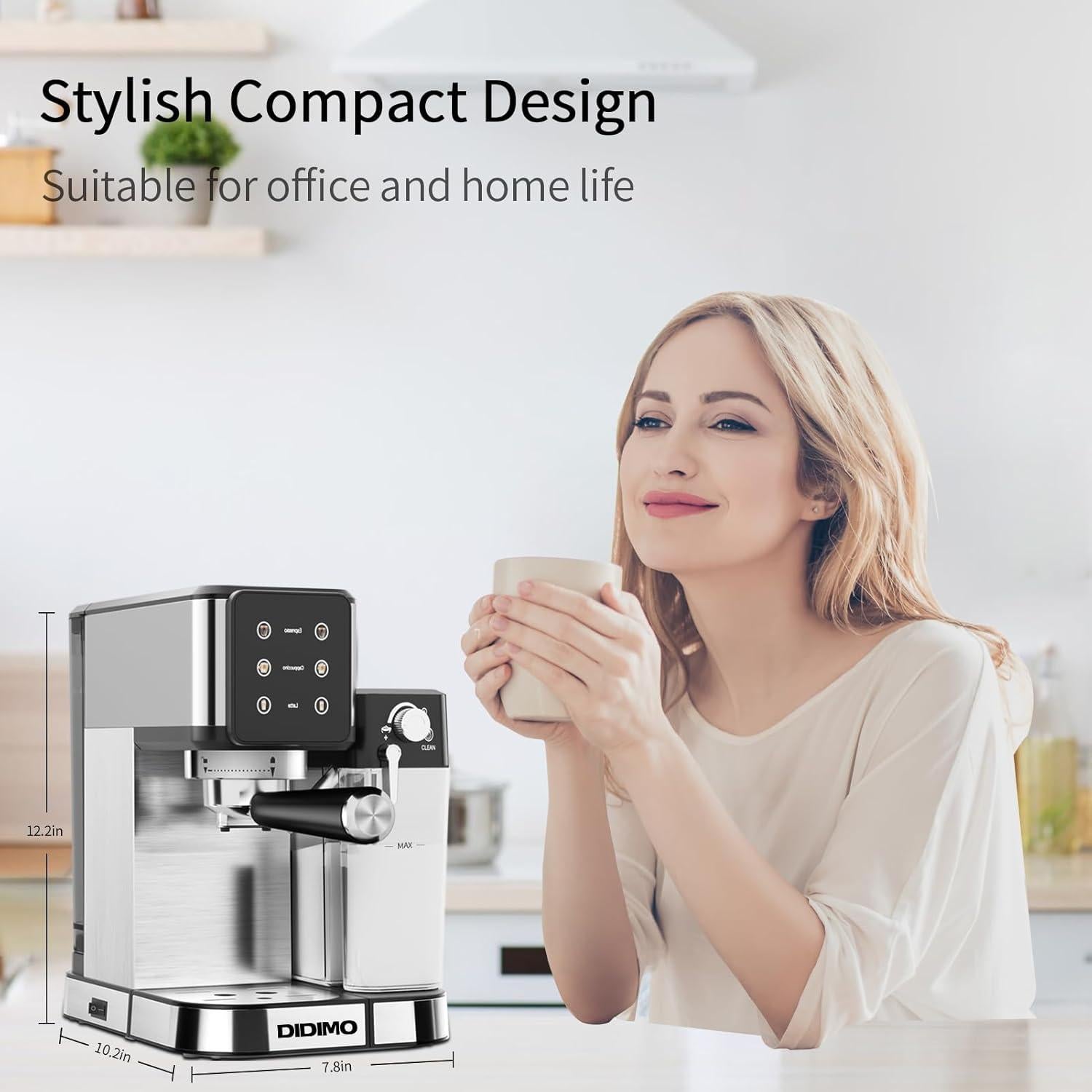 Máquina de Espresso DiDimo CM-BT 20 BAR con Espumador 1L