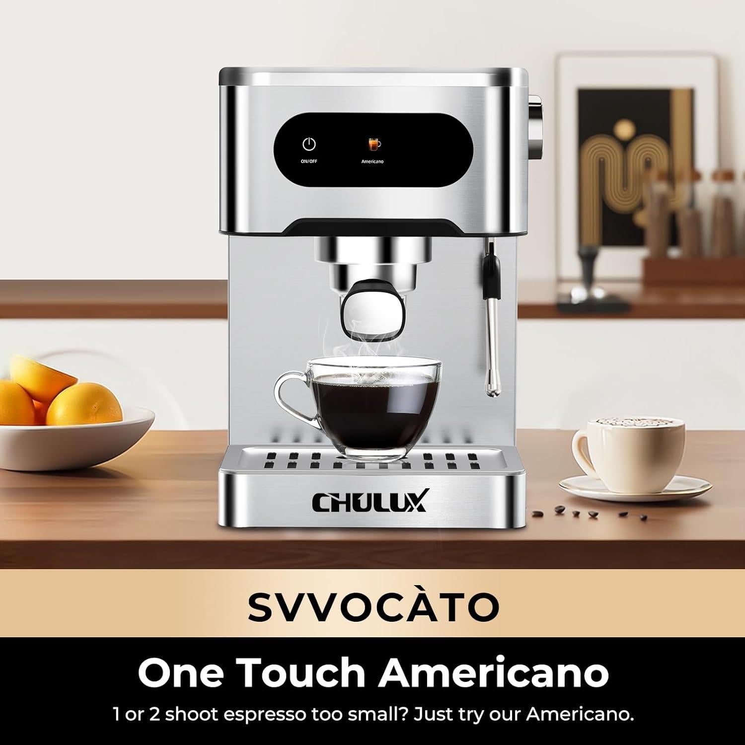 Máquina de Espresso Semiautomática CHULUX 20 Bar 1.48L