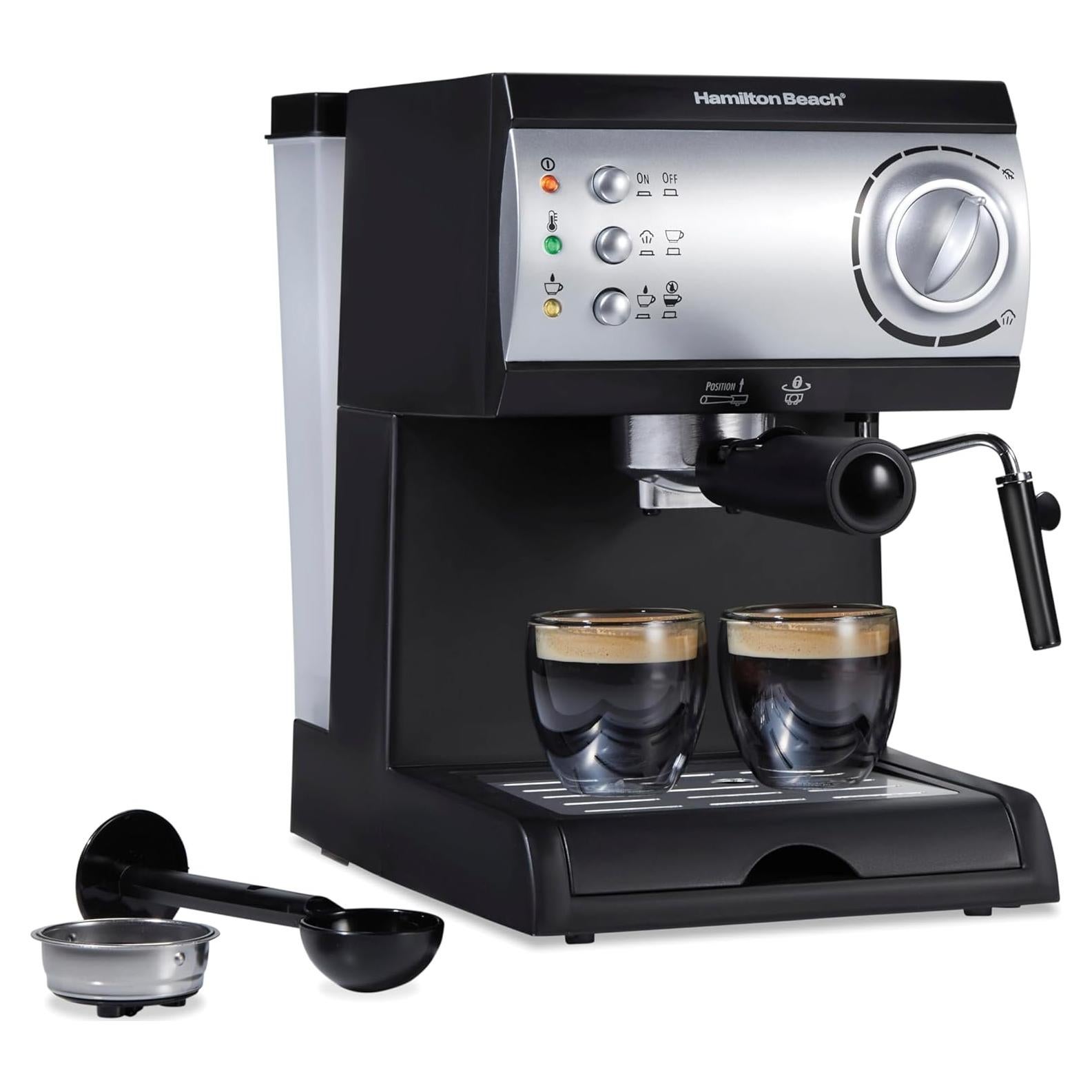 Máquina de Espresso Hamilton Beach 15 Bar con Espumador 1.47L
