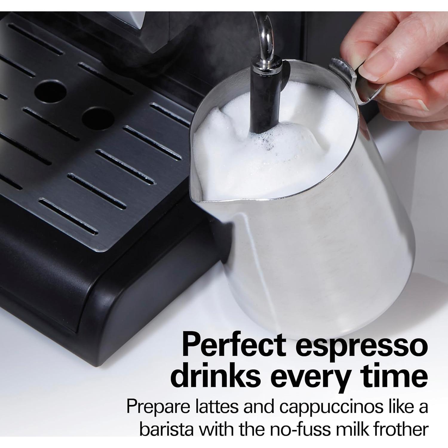 Máquina de Espresso Hamilton Beach 15 Bar con Espumador 1.47L