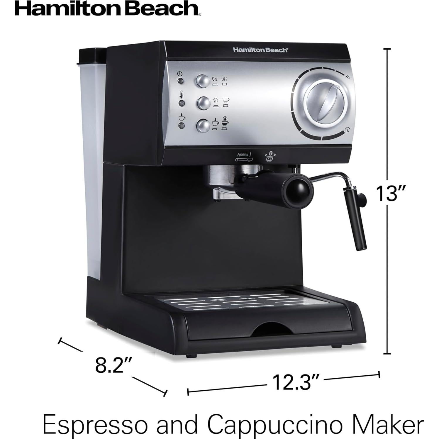 Máquina de Espresso Hamilton Beach 15 Bar con Espumador 1.47L