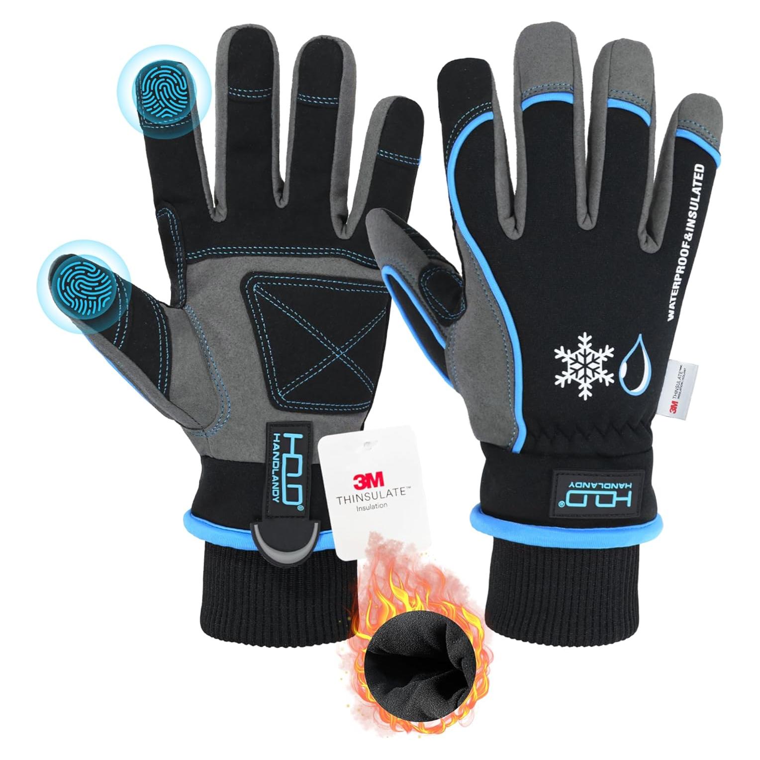 Guantes de Trabajo Impermeables Handlandy 3M Térmicos Azul