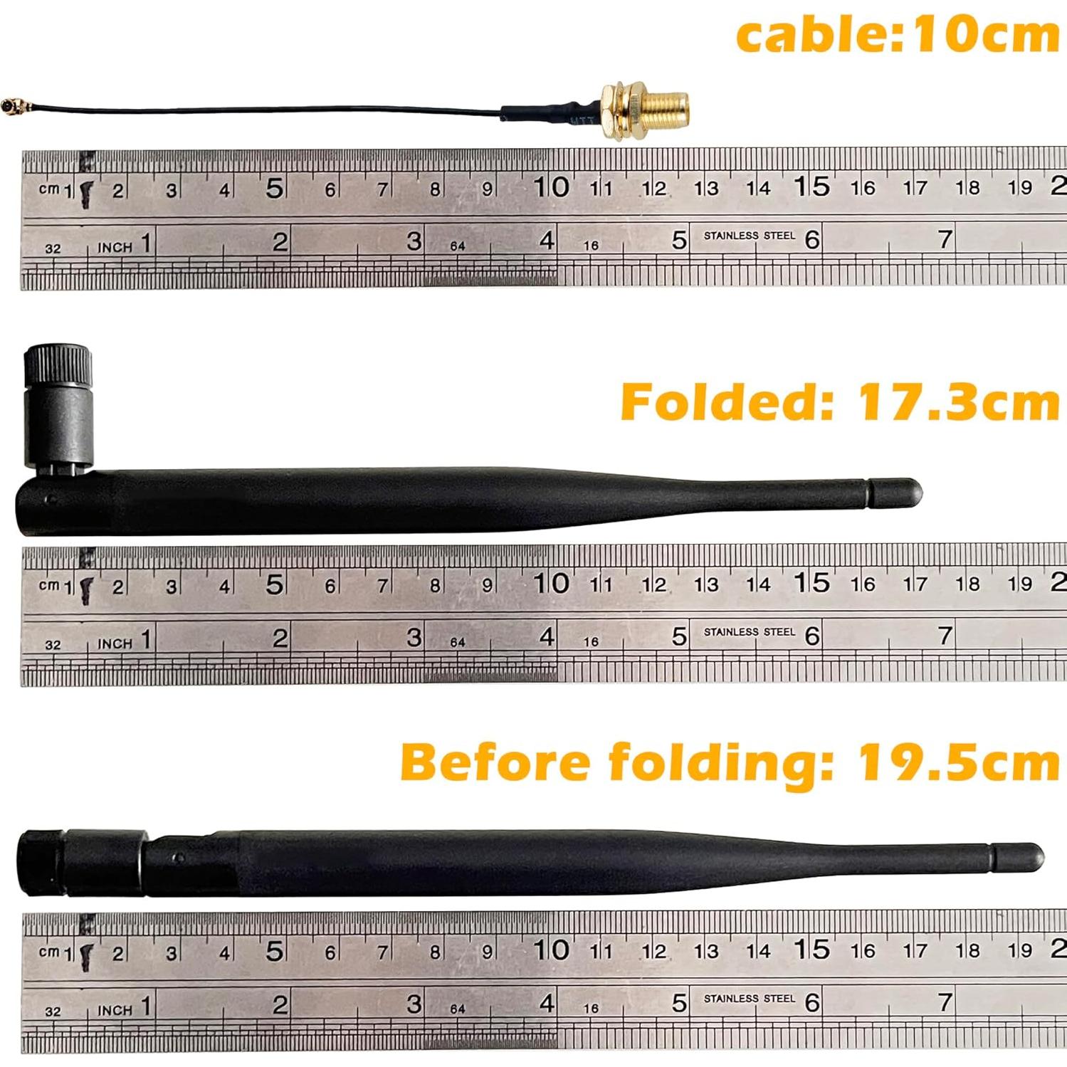 4 Antenas 915MHz 5dBi Omni-Direccional Wishiot + 4 Cables IPEX 10cm