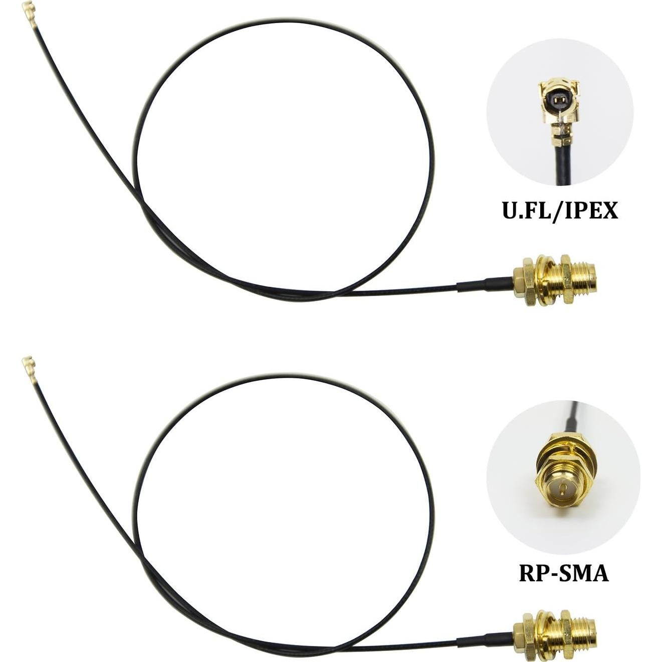 Kit 2 Antenas Omni-Direccionales 6dBi + 2 Cables 20cm RP-SMA