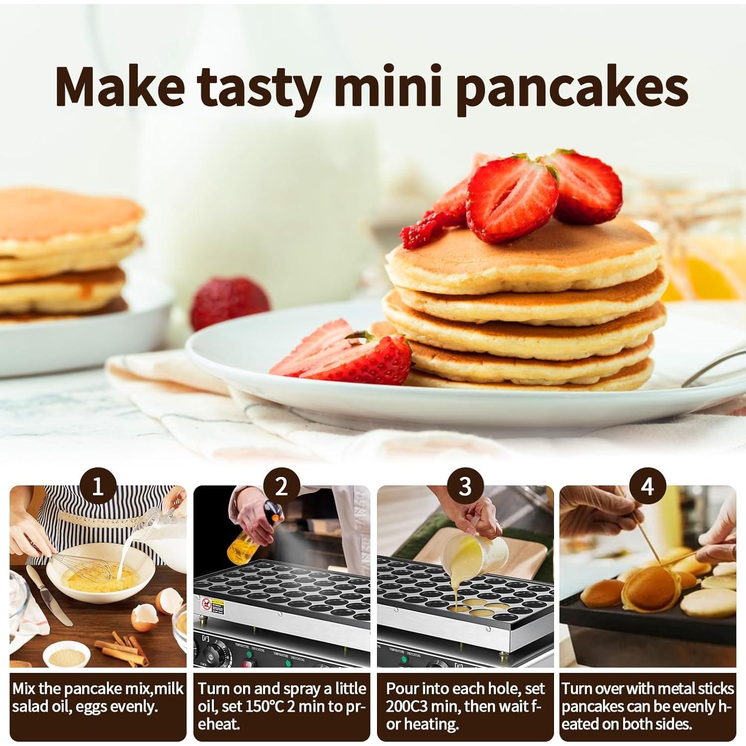 Horno Eléctrico de Mini Pancakes Leomru 1800W 50PCS