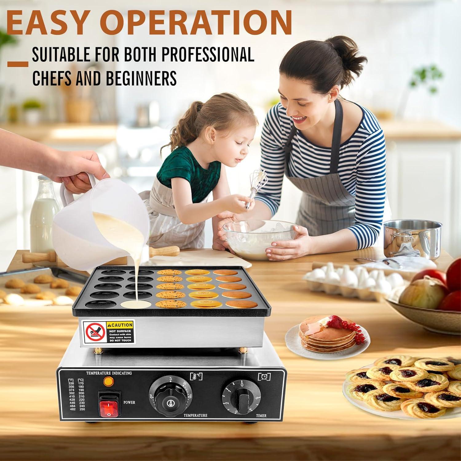 Mini Máquina de Pancakes GDDGHS 25PCS 950W Antiadherente