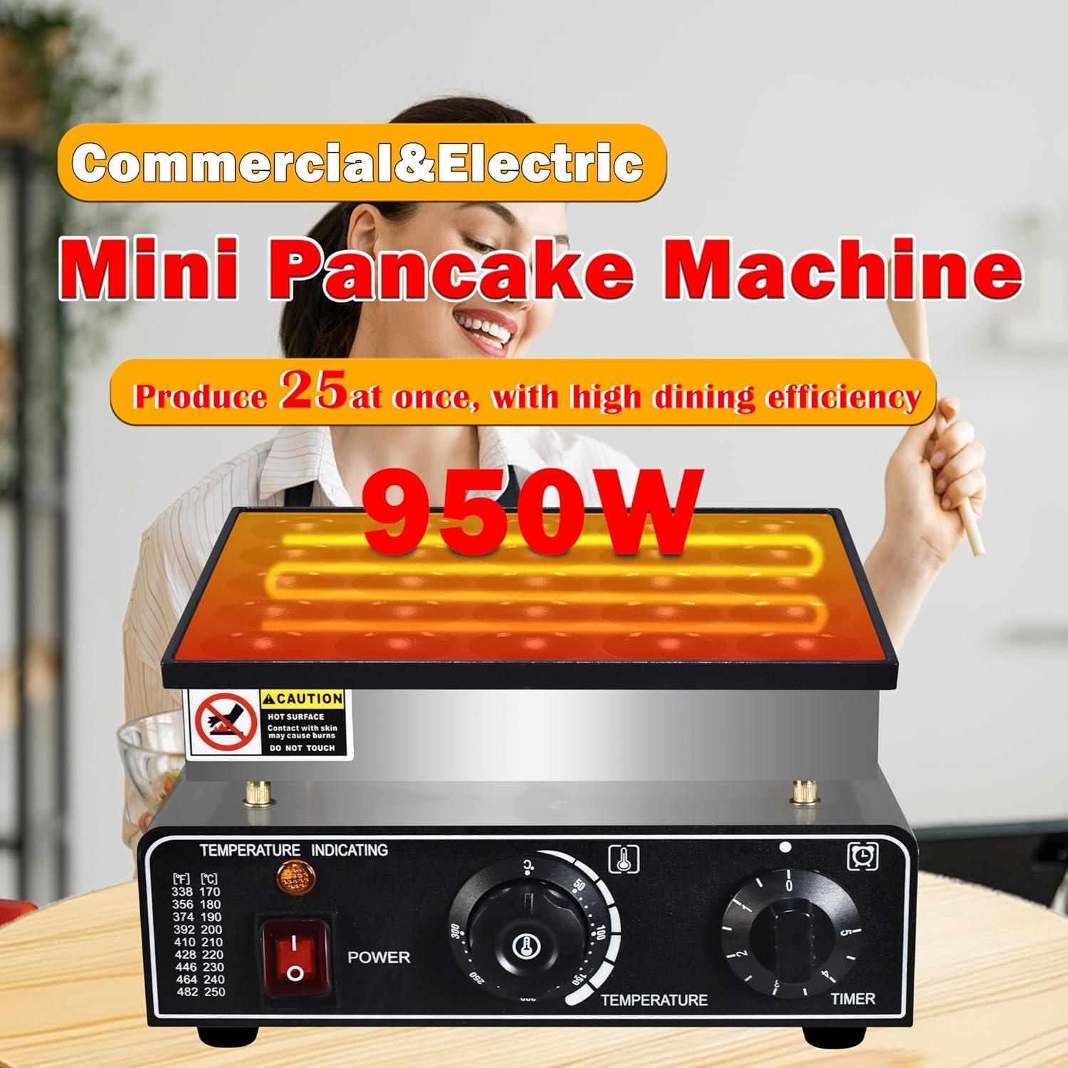 Hacedor de Mini Pancakes AEYDJXMER 25PCS Acero Inoxidable 950W