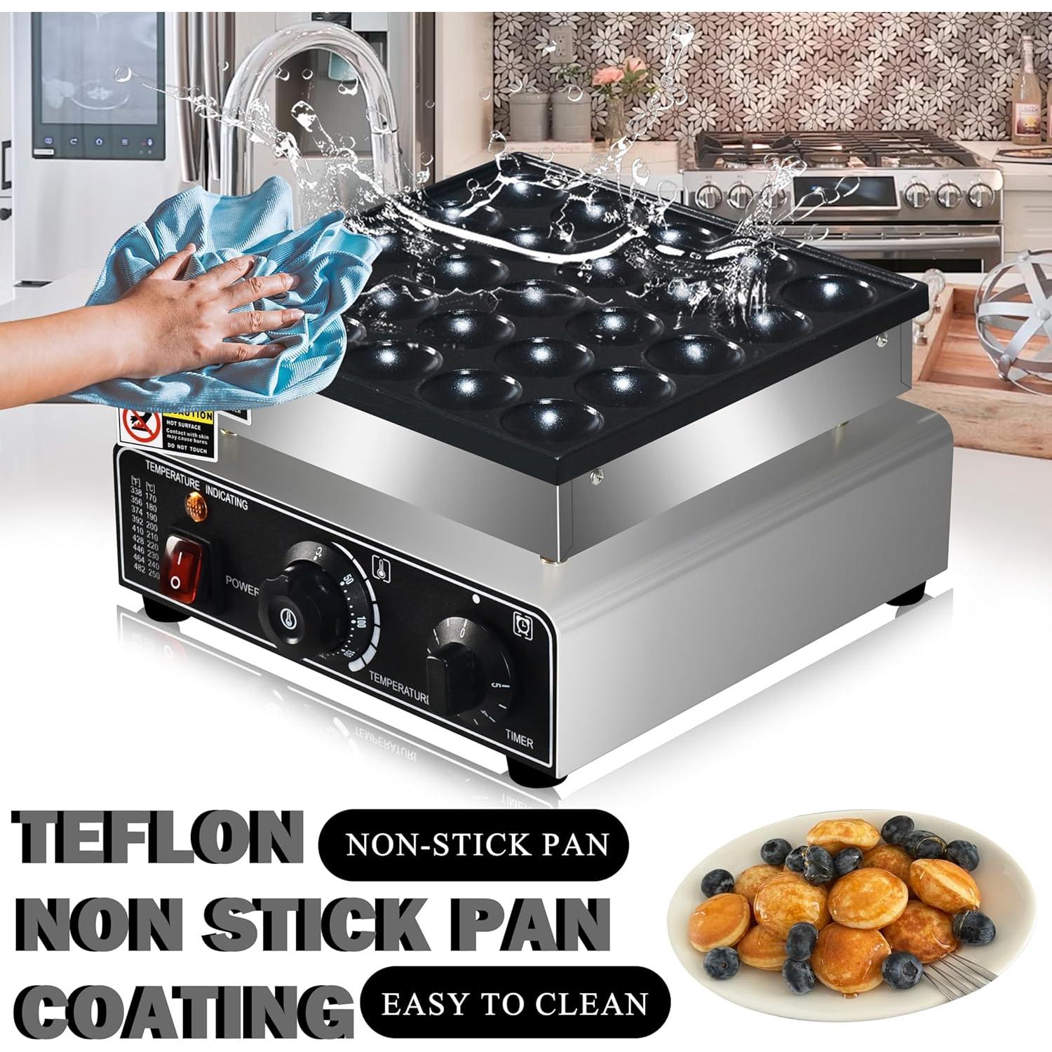 Hacedor de Mini Pancakes AEYDJXMER 25PCS Acero Inoxidable 950W