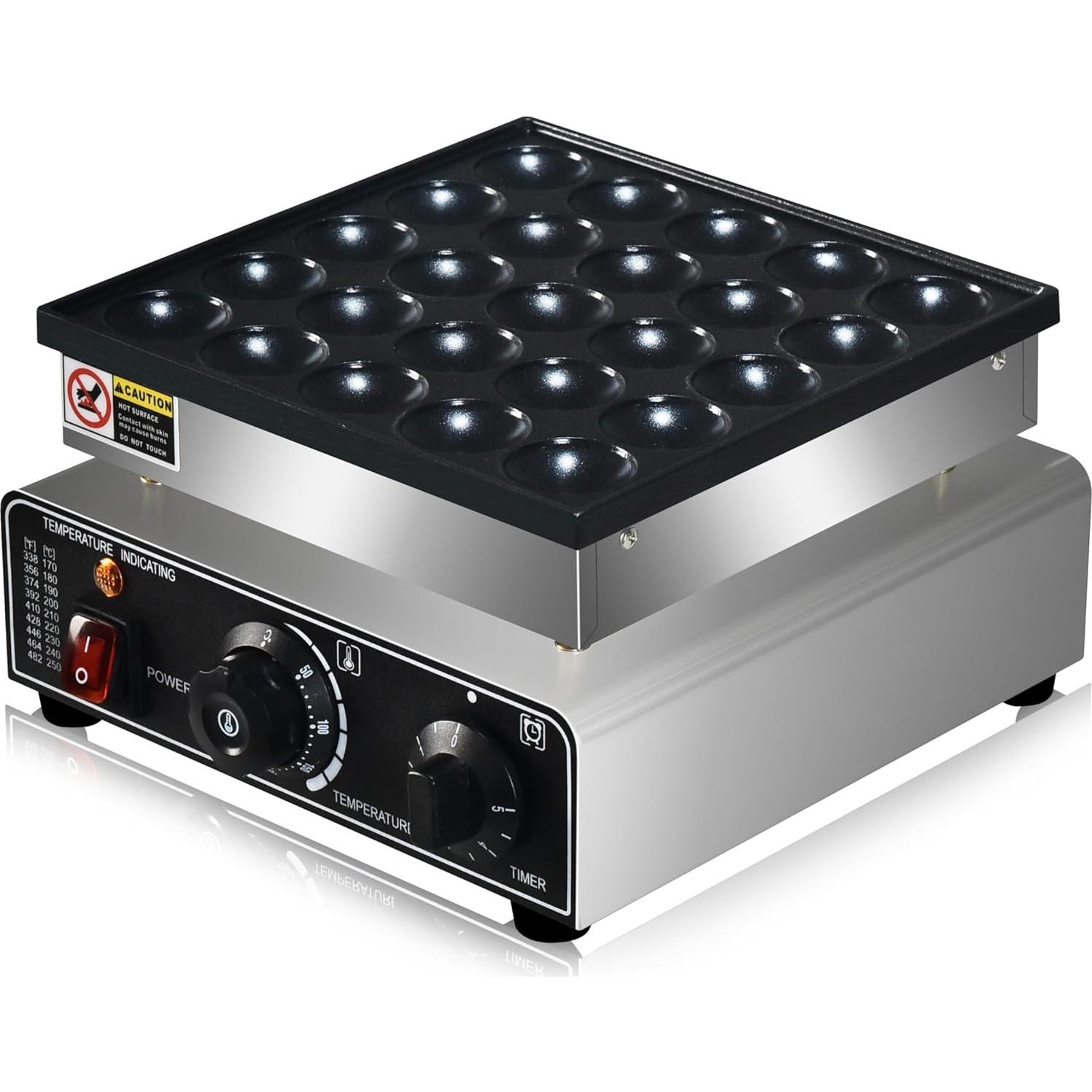 Hacedor de Mini Pancakes AEYDJXMER 25PCS Acero Inoxidable 950W