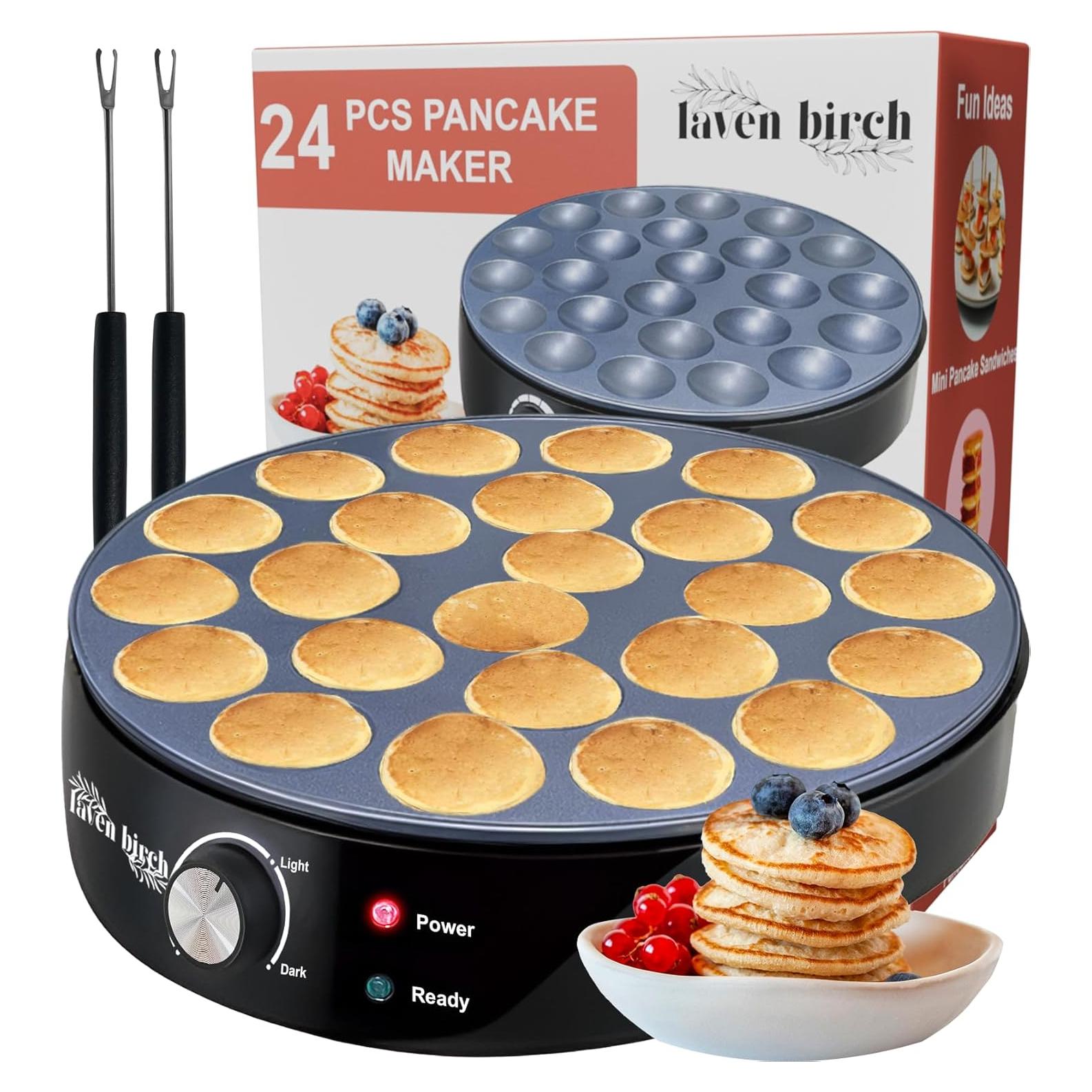Máquina de Mini Pancakes Laven Birch 24 Huecos Antiadherente