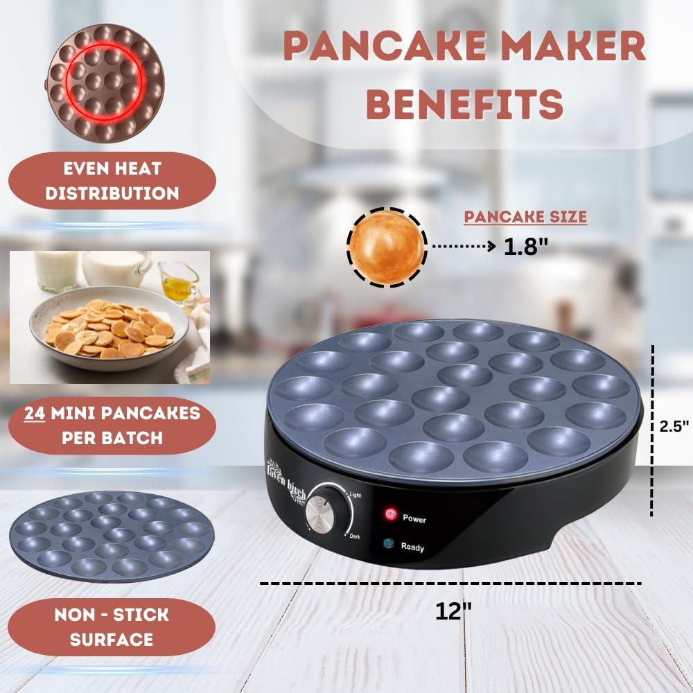 Máquina de Mini Pancakes Laven Birch 24 Huecos Antiadherente