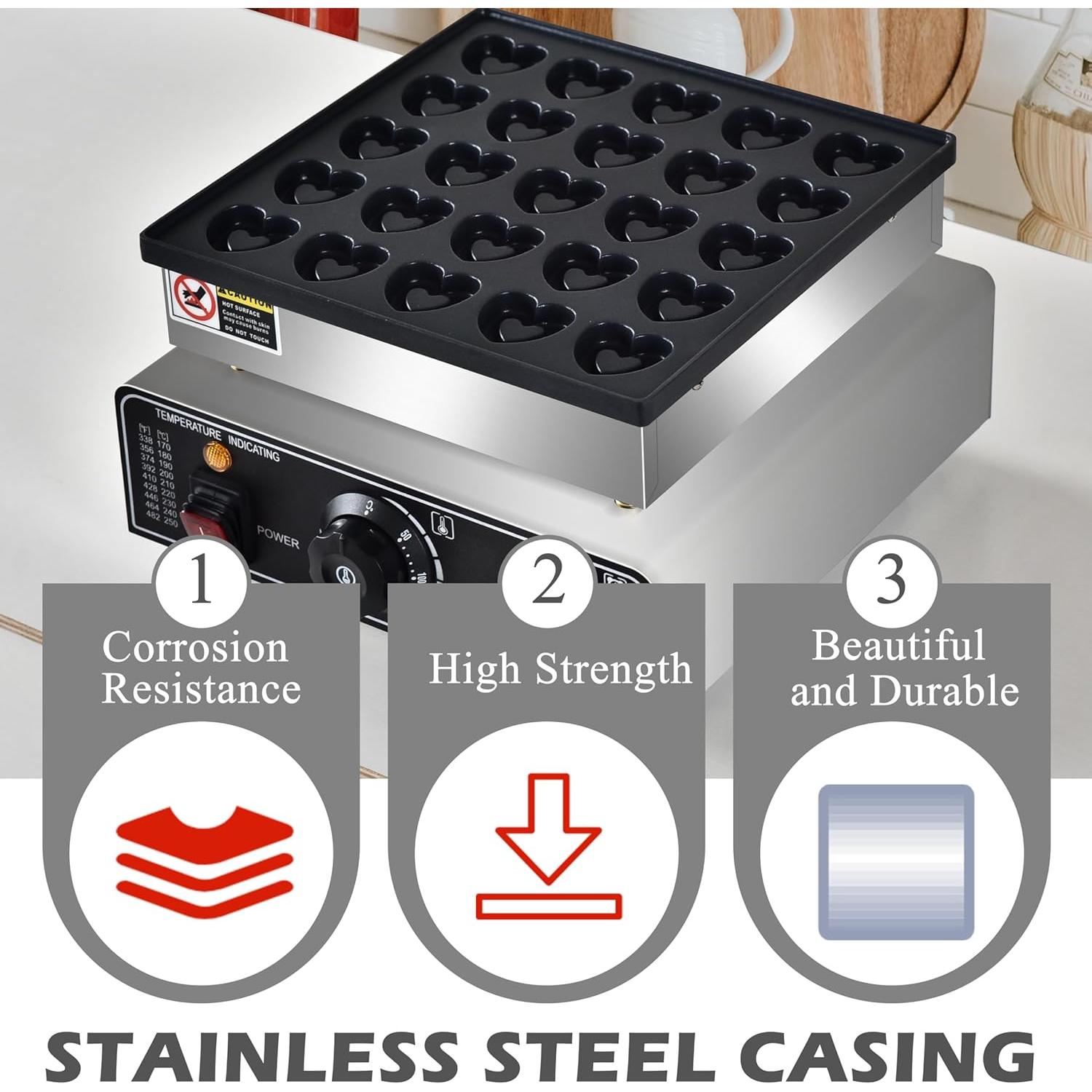 Mini Máquina de Pancakes Holandeses AEYDJXMER 950W 25 Piezas