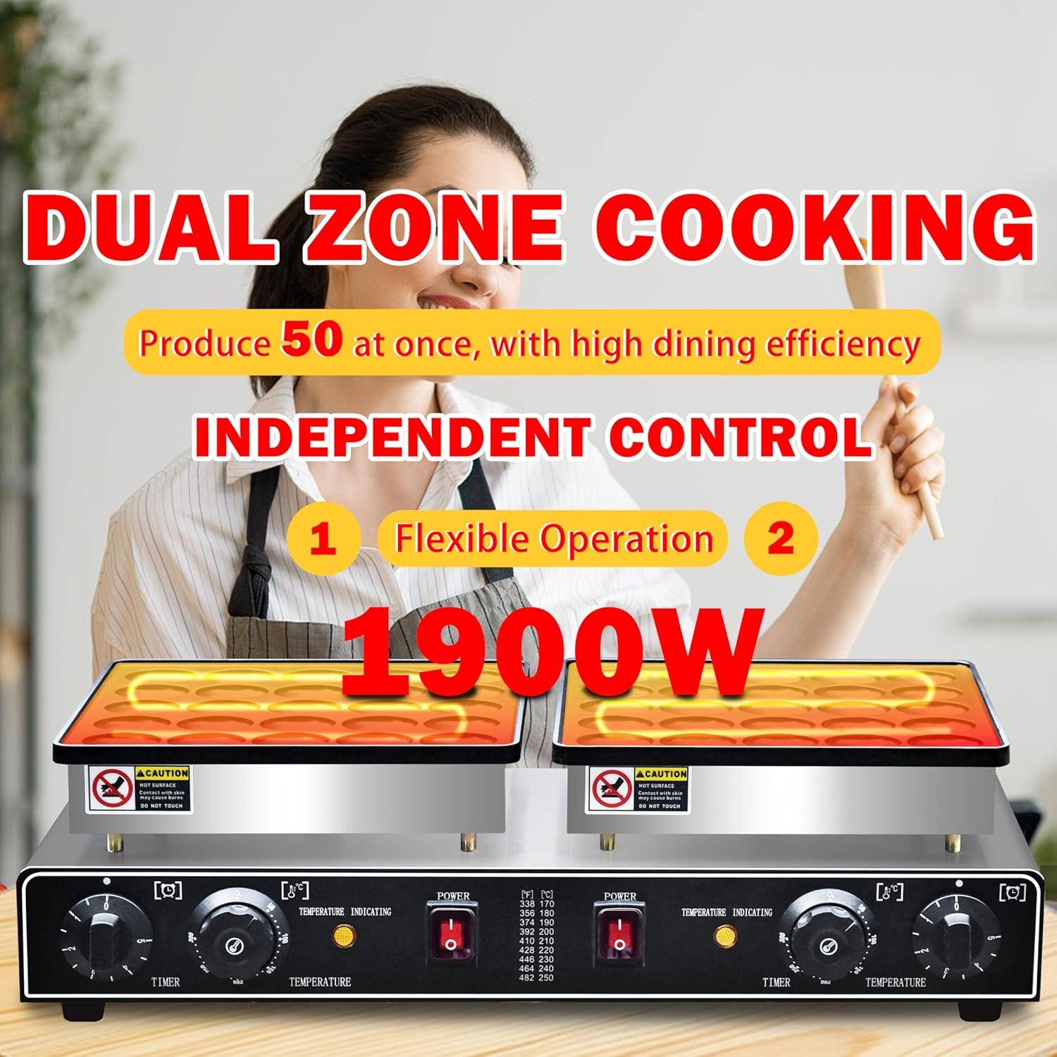 Hacedor de Panqueques Mini AEYDJXMER 1900W Antiadherente 25 Agujeros