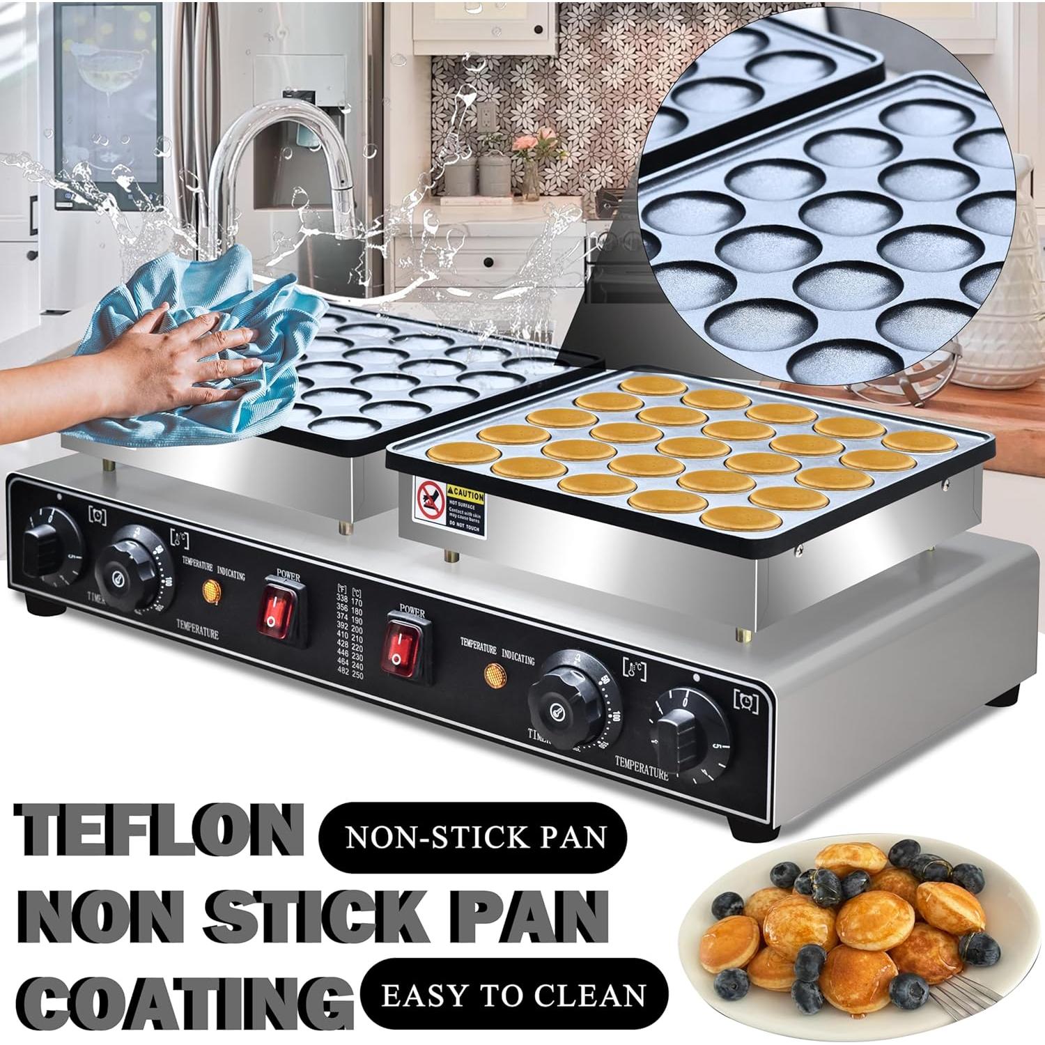 Hacedor de Panqueques Mini AEYDJXMER 1900W Antiadherente 25 Agujeros