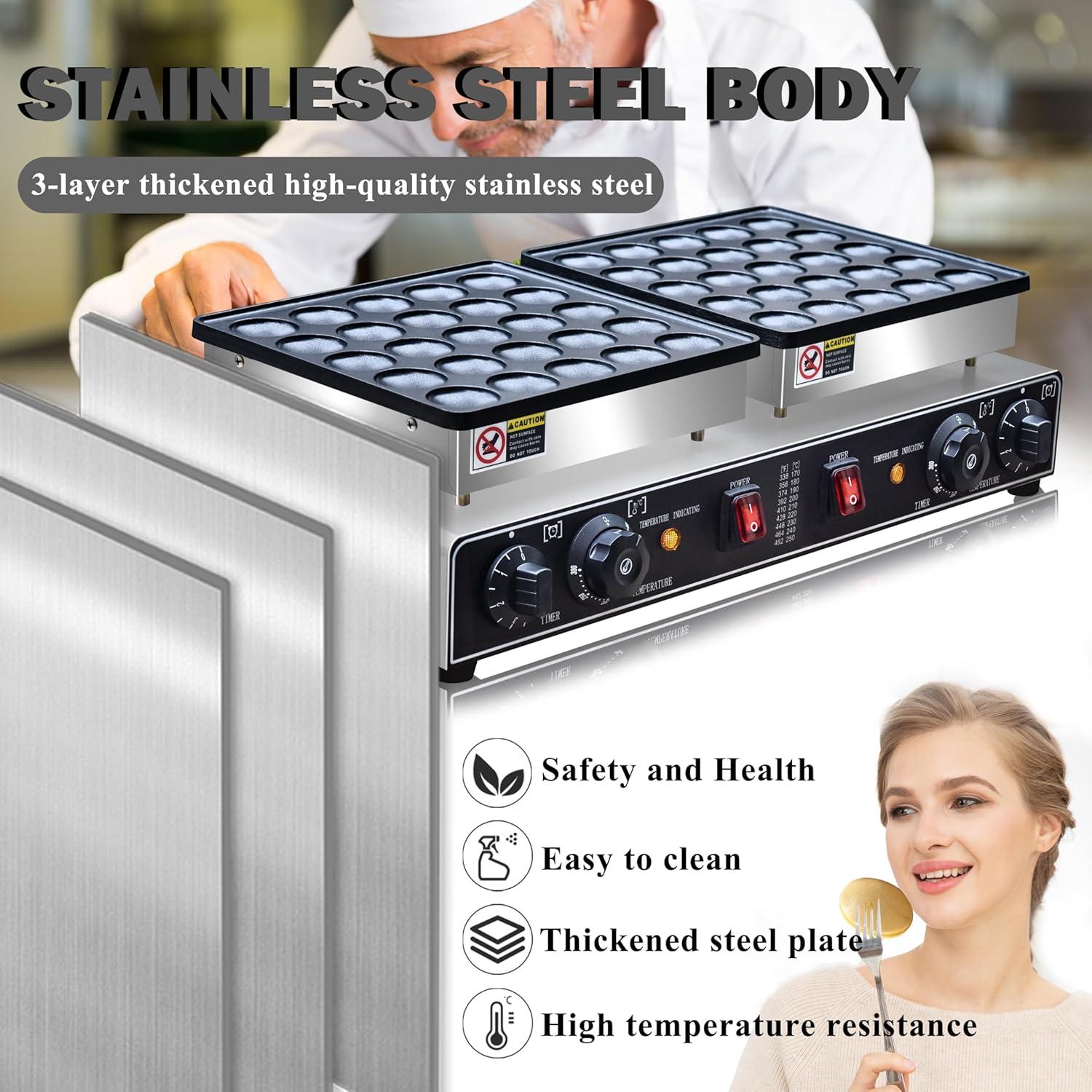 Hacedor de Panqueques Mini AEYDJXMER 1900W Antiadherente 25 Agujeros