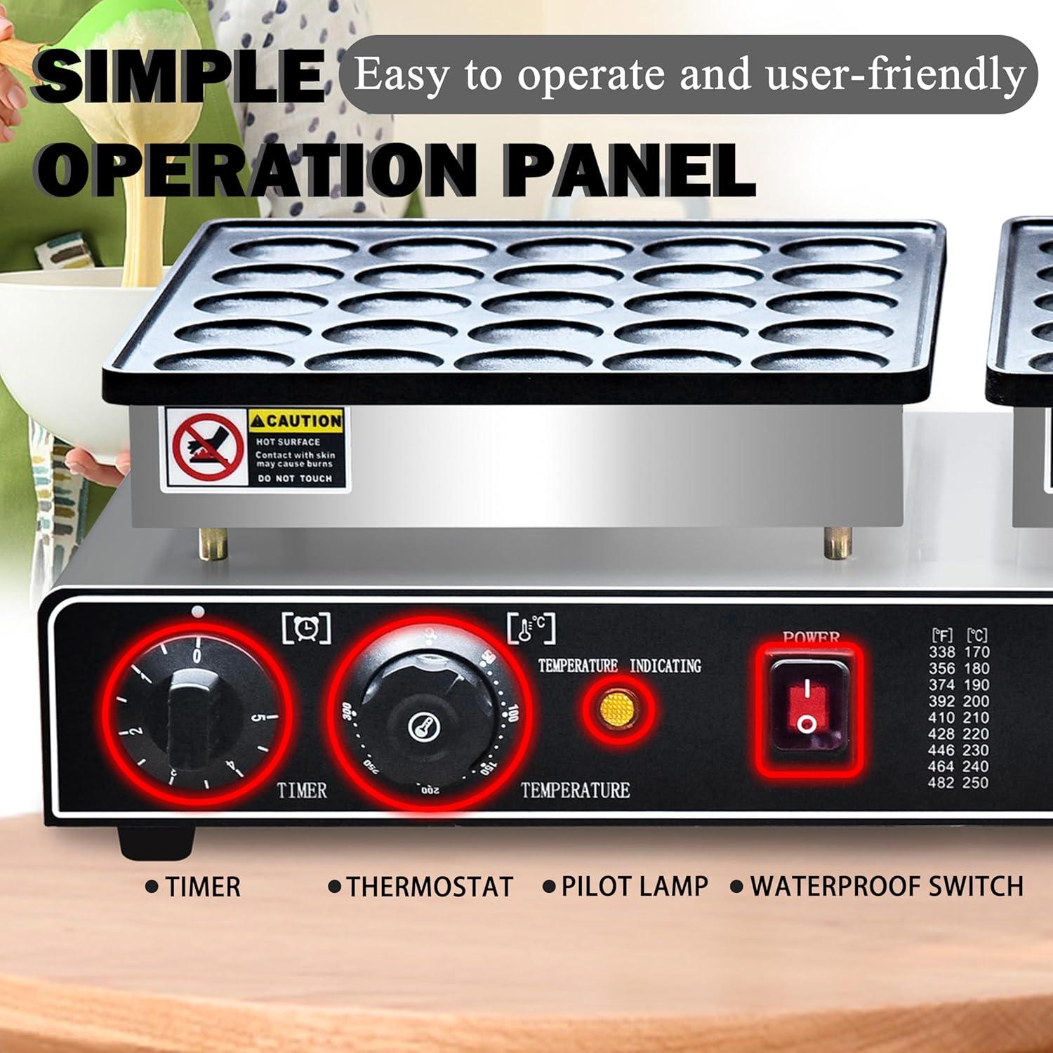 Hacedor de Panqueques Mini AEYDJXMER 1900W Antiadherente 25 Agujeros