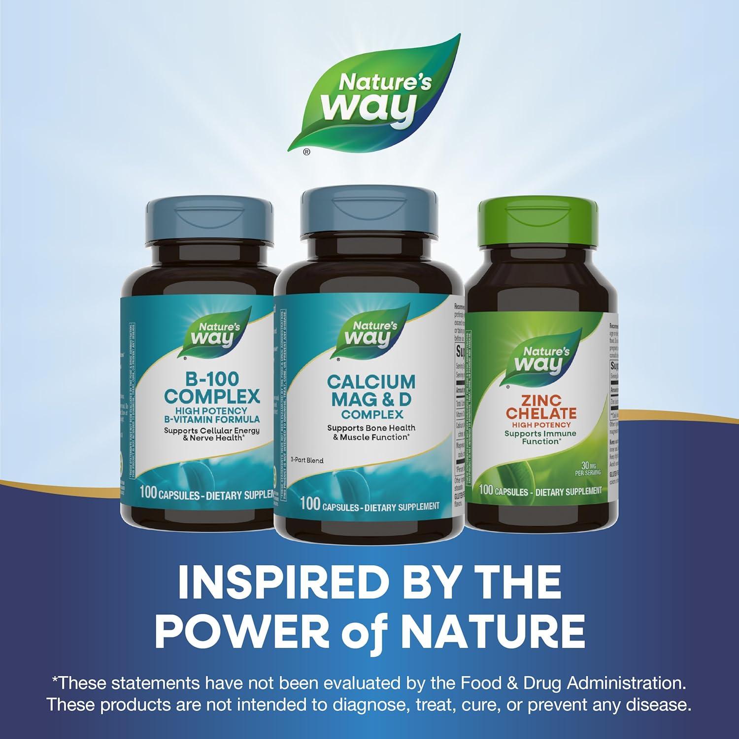 Complejo de Calcio, Magnesio y Vitamina D Nature's Way 100 Cápsulas