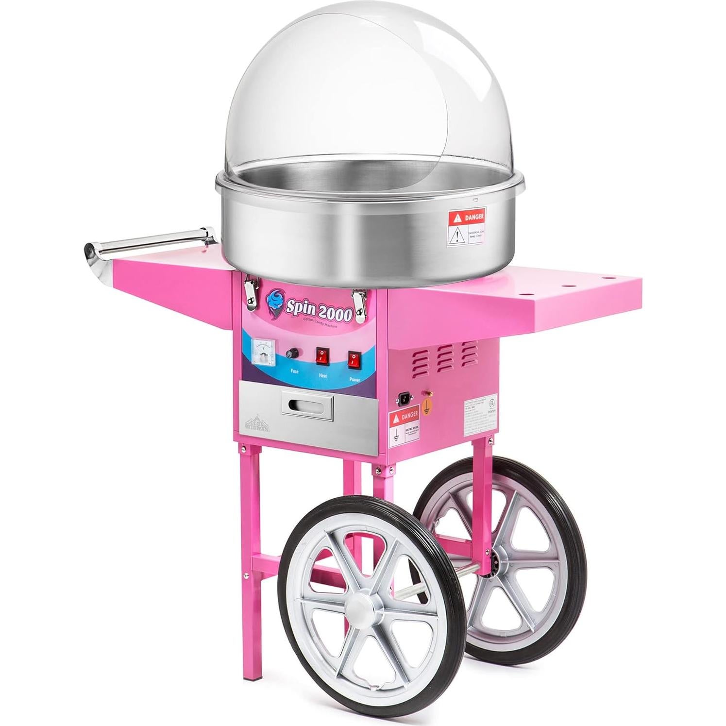 Máquina de Algodón de Azúcar Olde Midway SPIN-2000 con Carrito